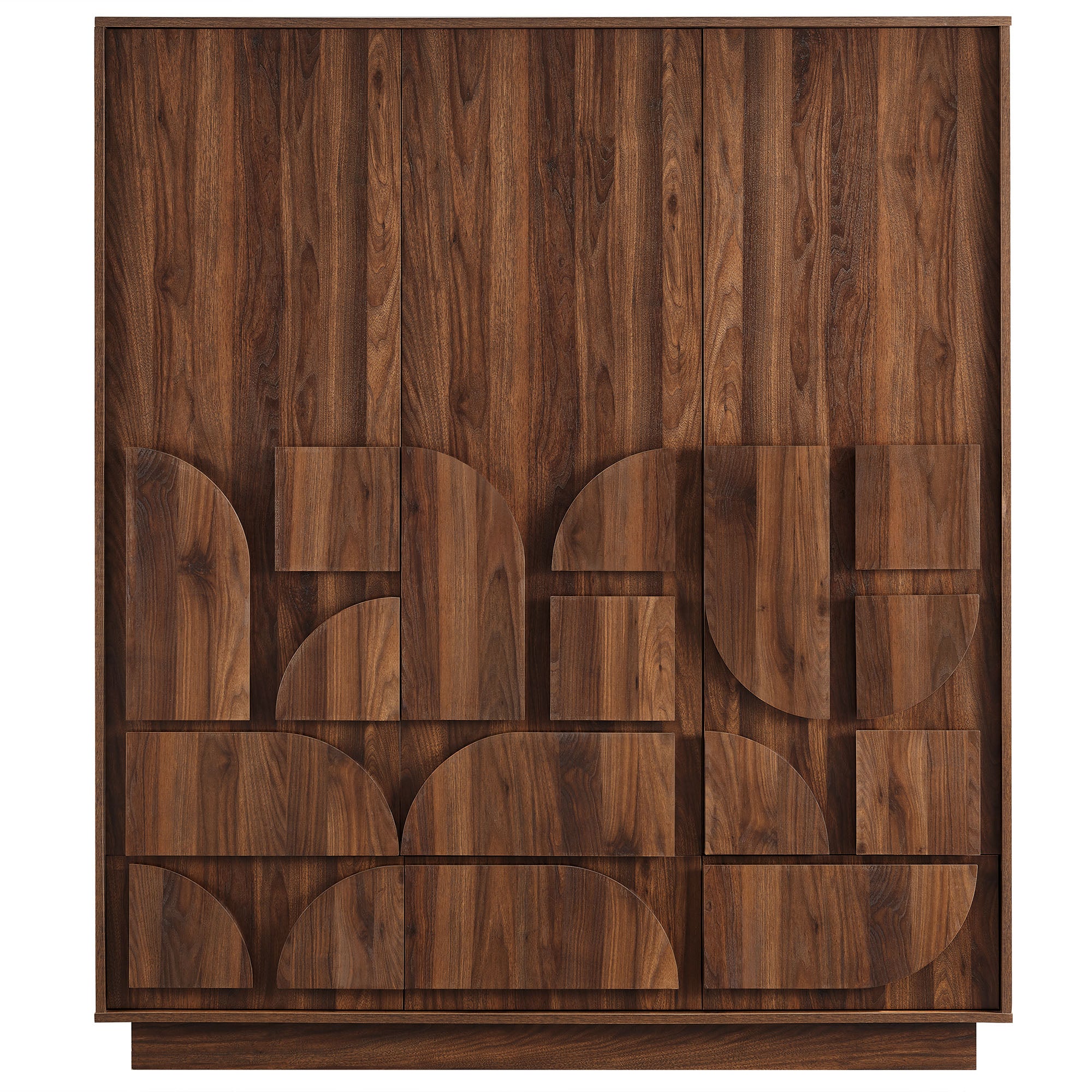 Bulwark 3-Door Wardrobe Closet, Walnut