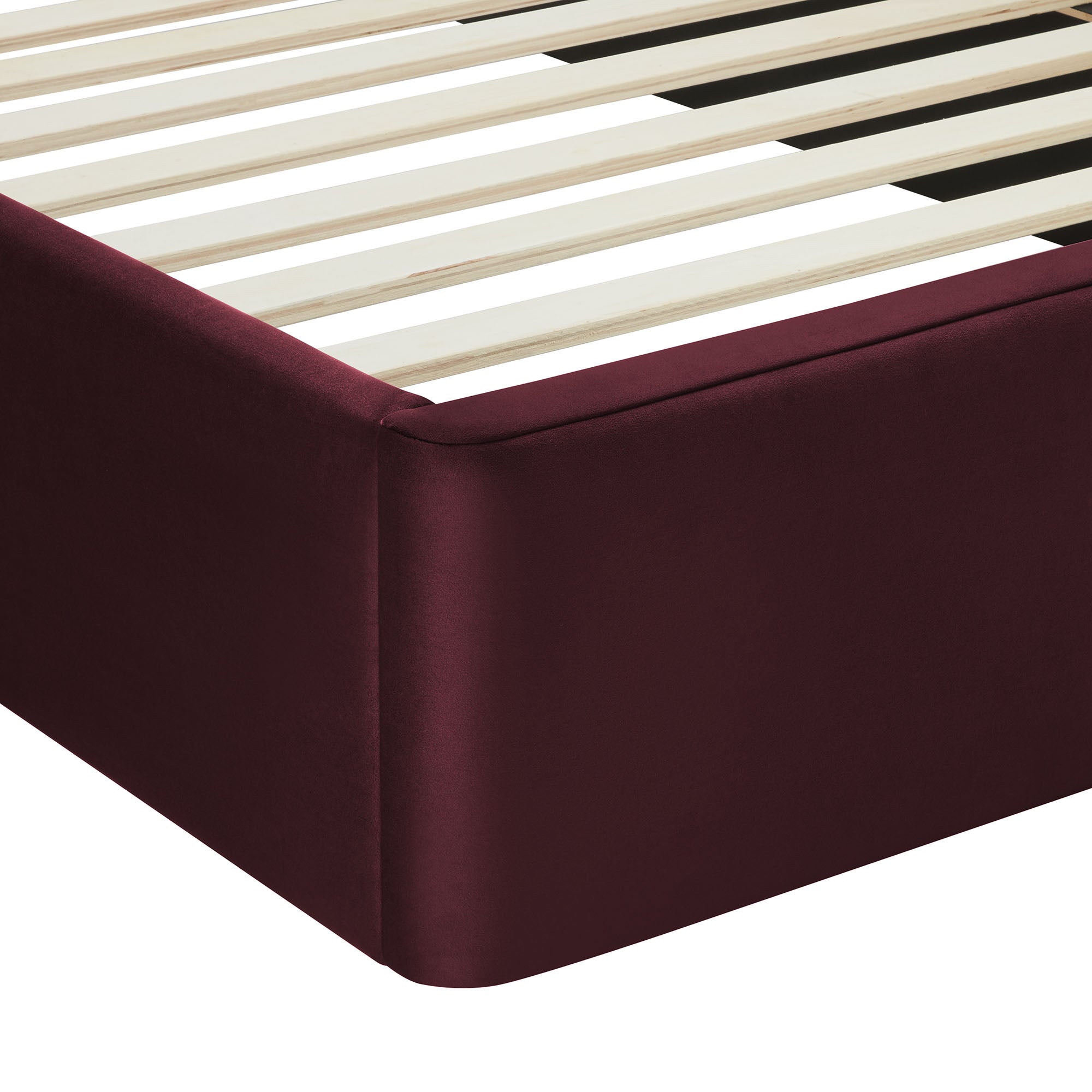Solana Arched Performance Velvet Full Platform Bed, Mulberry