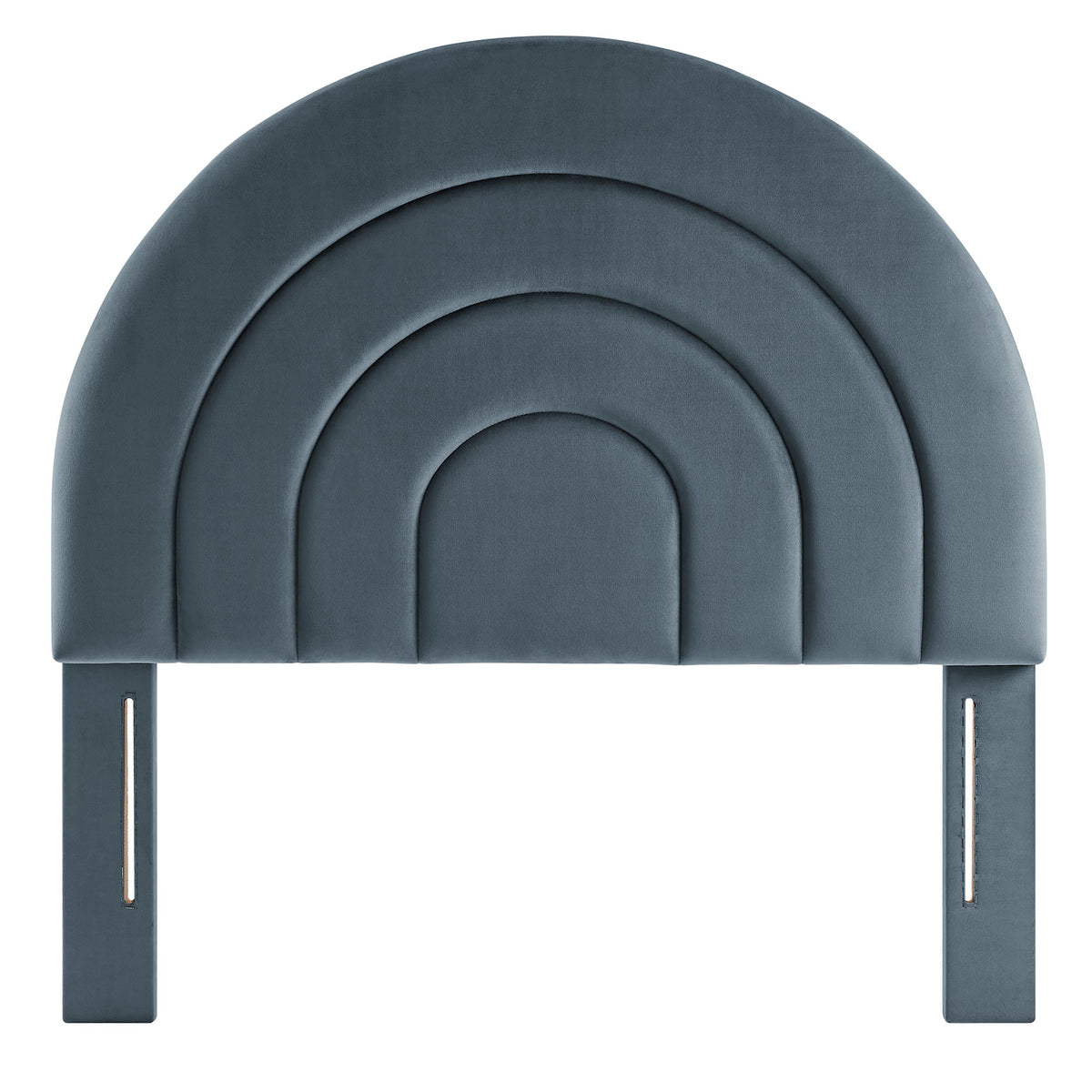 Solana Arched Performance Velvet Twin Headboard, Cadet Blue