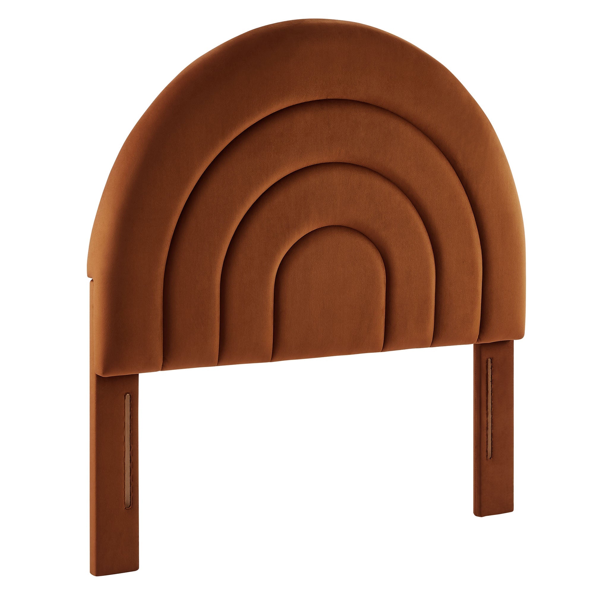 Solana Arched Performance Velvet Twin Headboard, Rust