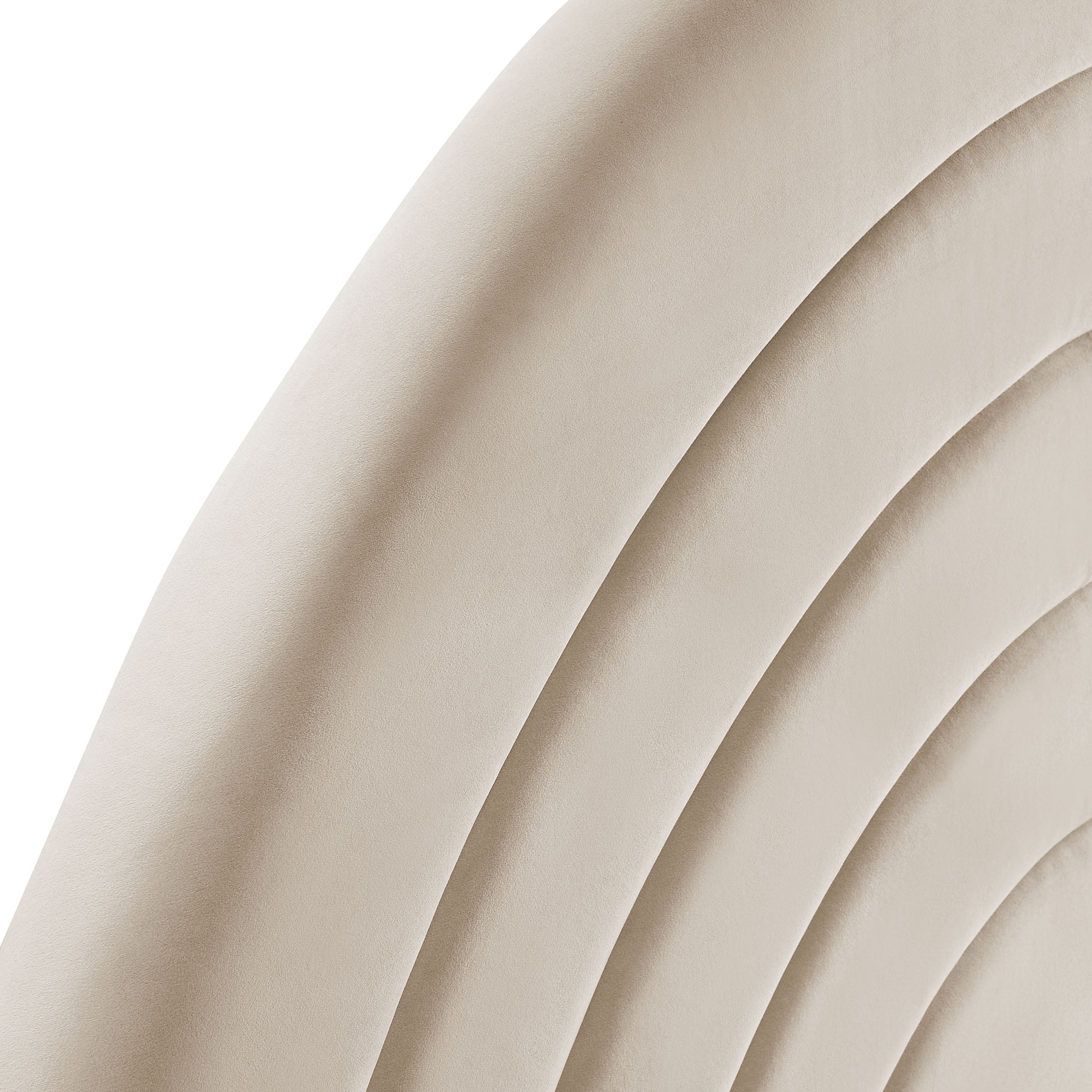 Solana Arched Performance Velvet Full Headboard, Almond