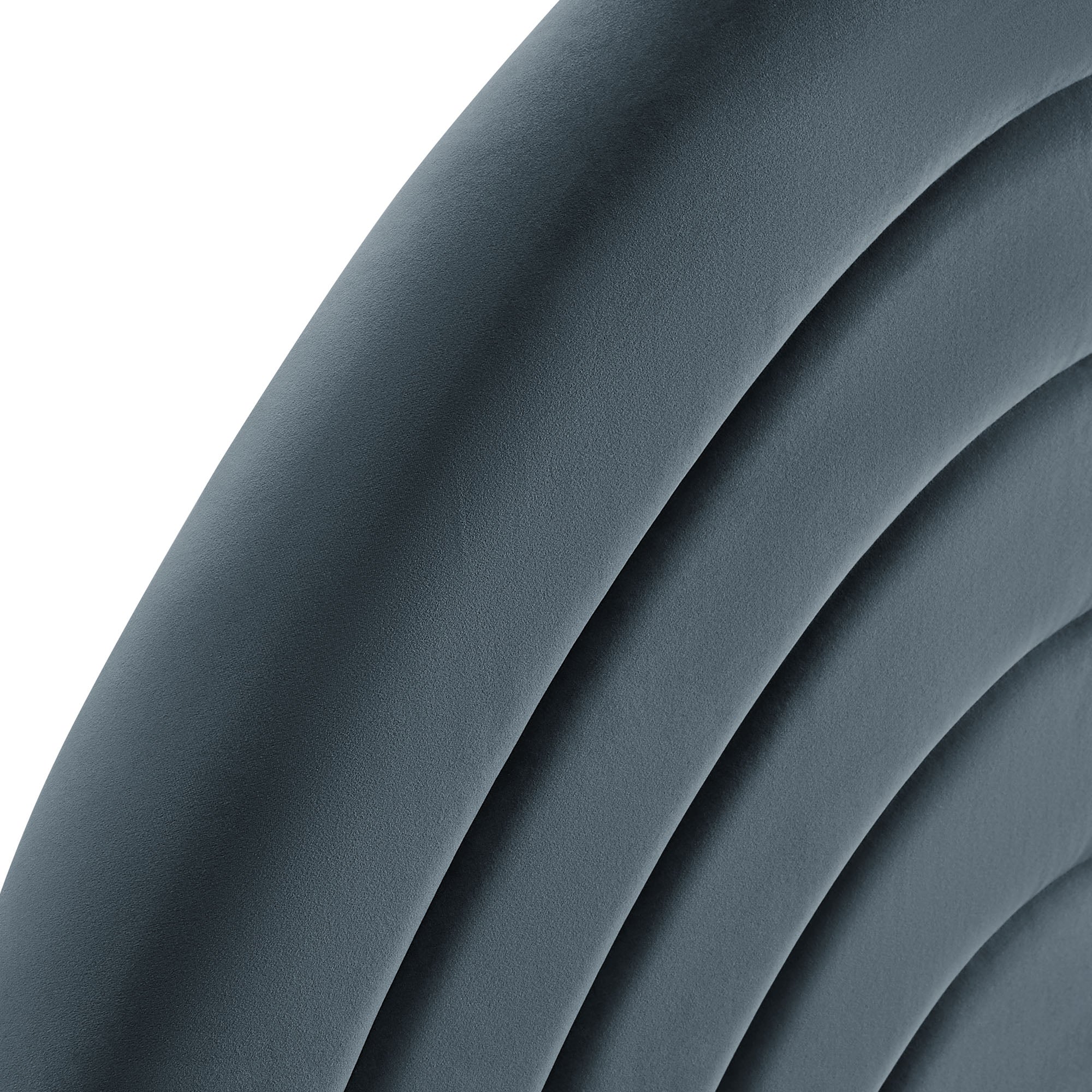 Solana Arched Performance Velvet Full Headboard, Cadet Blue