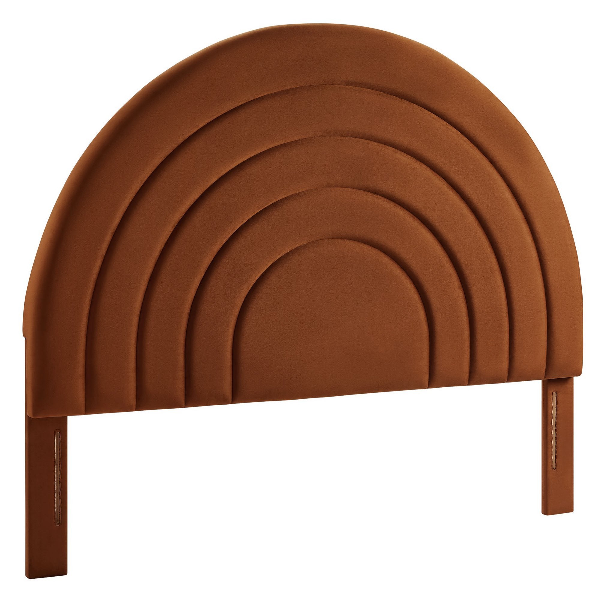 Solana Arched Performance Velvet Full Headboard, Rust