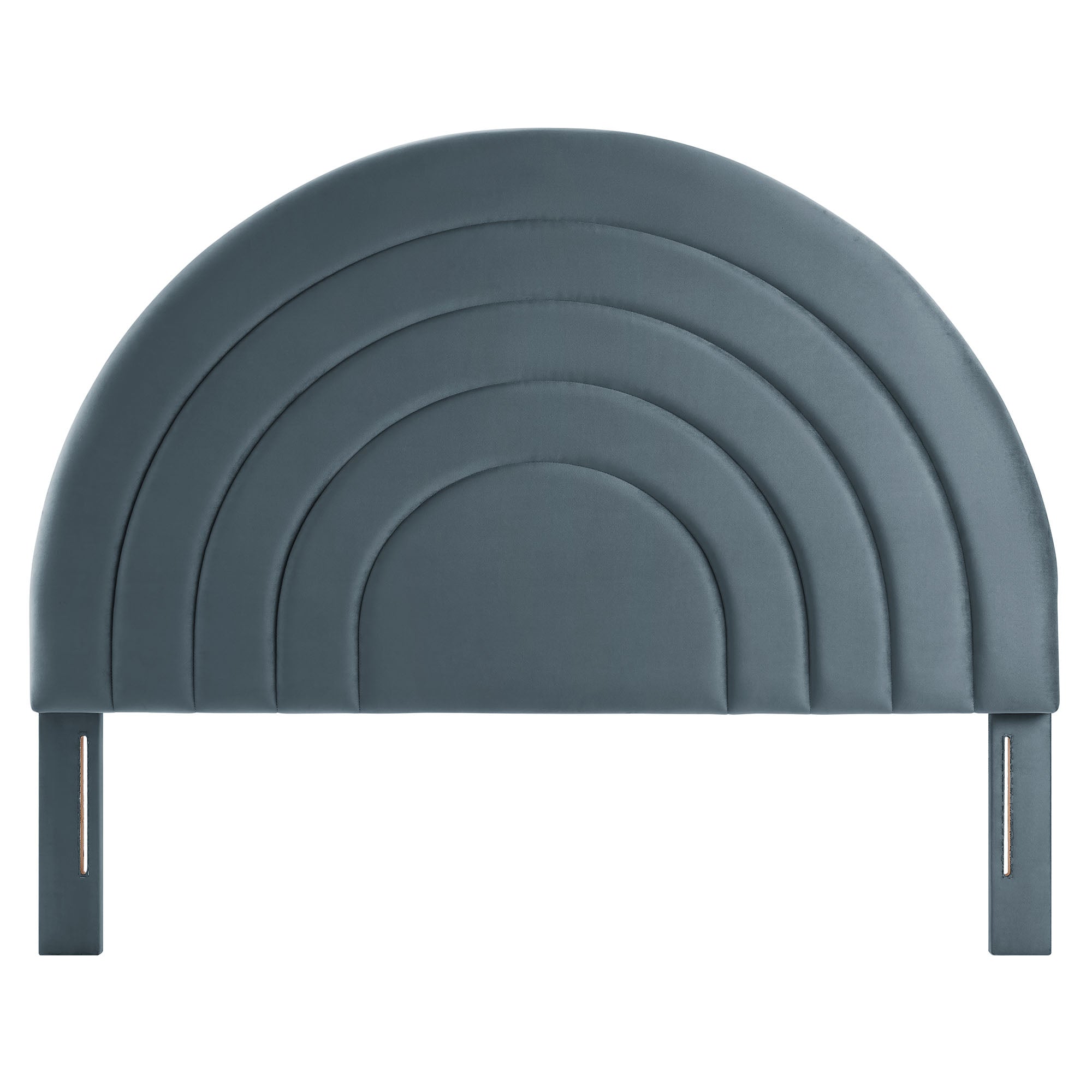 Solana Arched Performance Velvet Queen Headboard, Cadet Blue