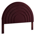 Solana Arched Performance Velvet Queen Headboard, Mulberry