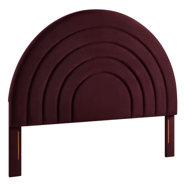 Solana Arched Performance Velvet Queen Headboard, Mulberry