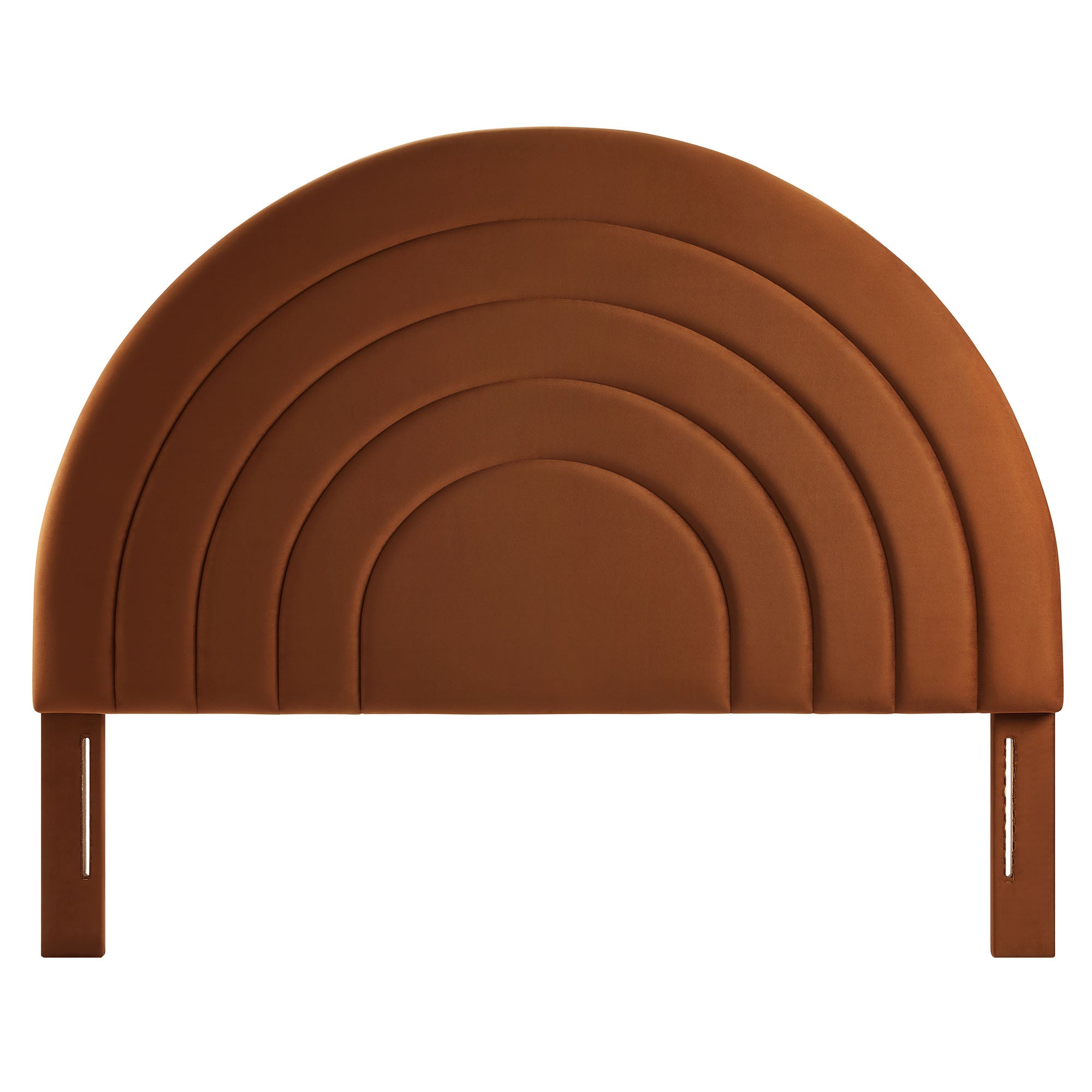 Solana Arched Performance Velvet Queen Headboard, Rust