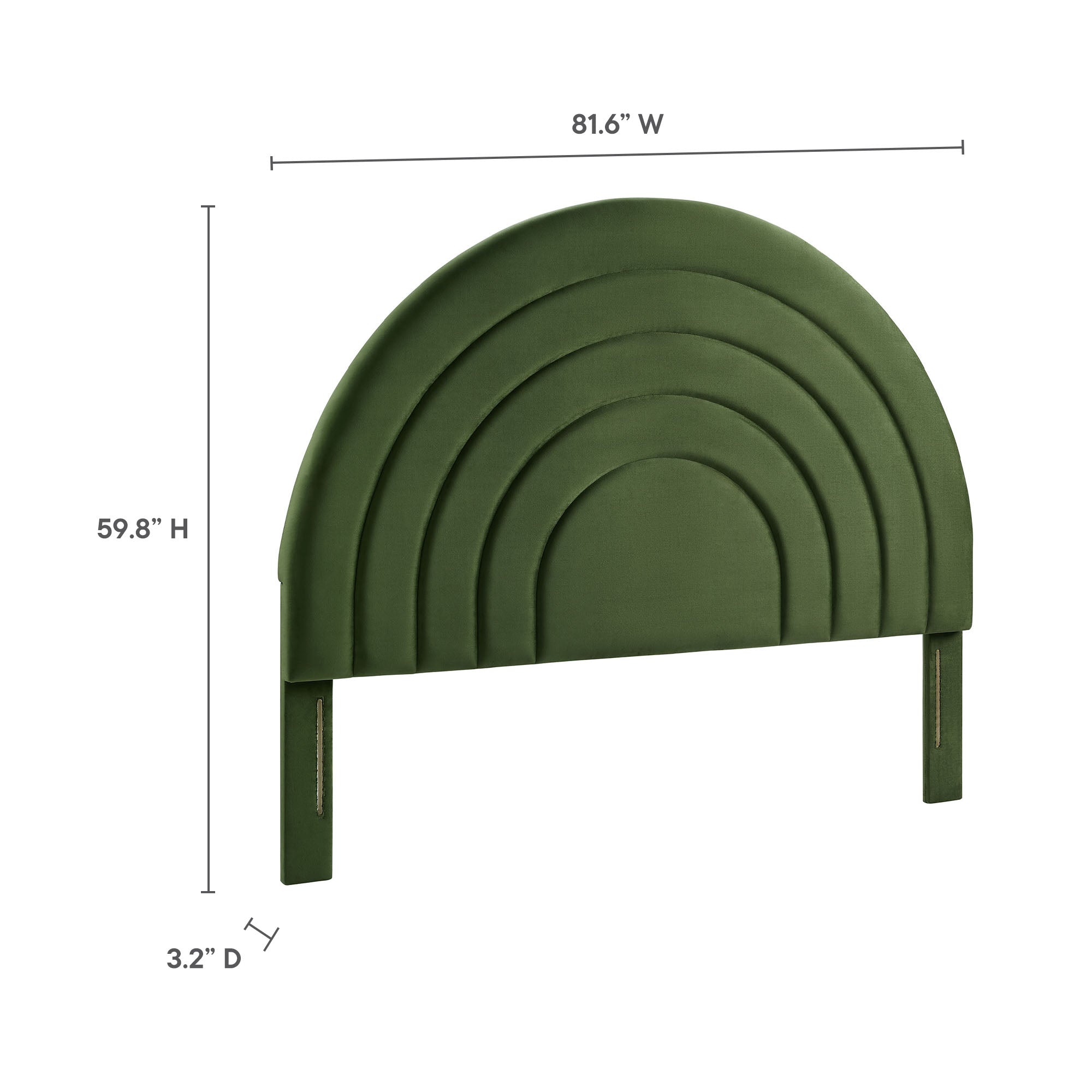 Solana Arched Performance Velvet King Headboard, Moss Green