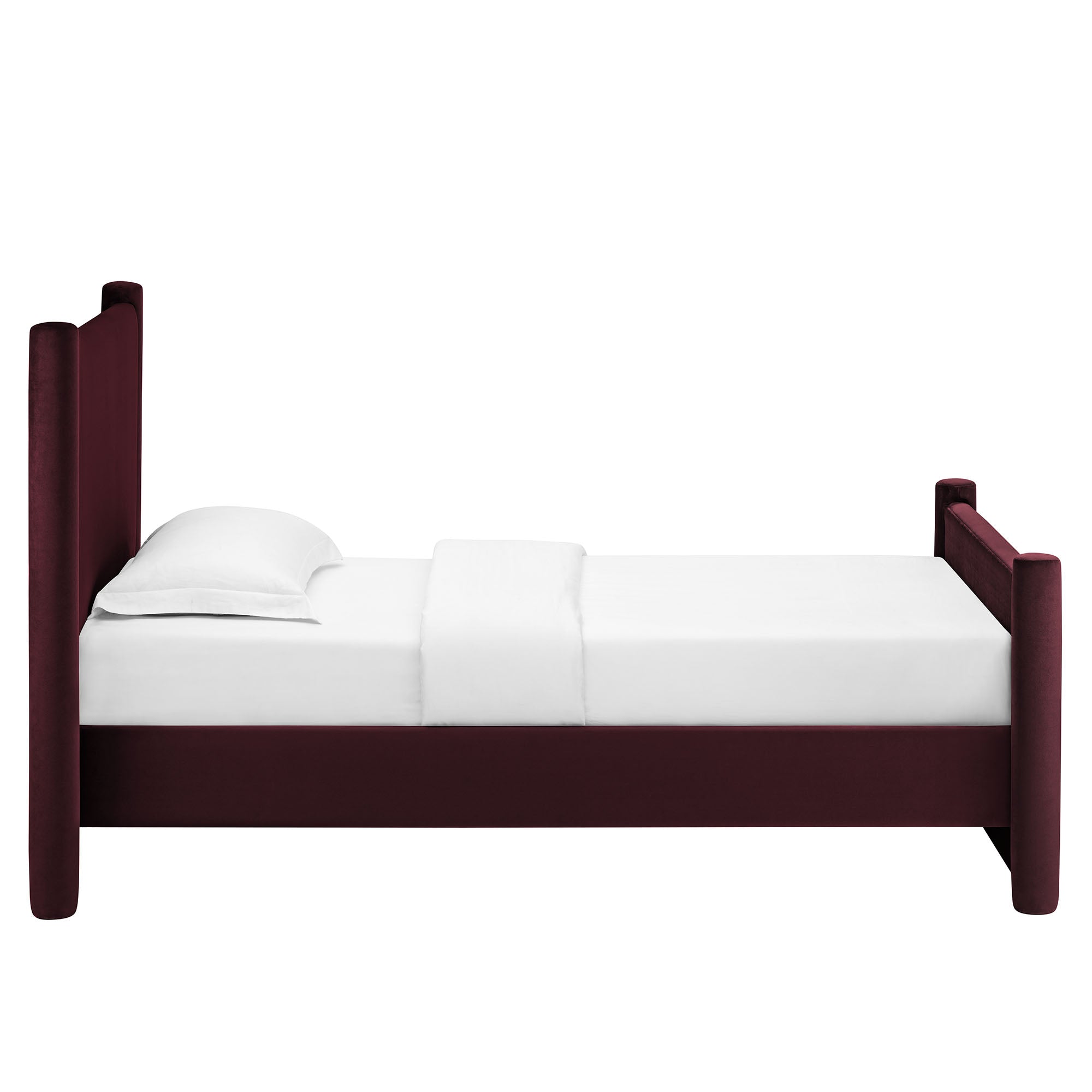 Rael Performance Velvet Twin Platform Bed, Mulberry