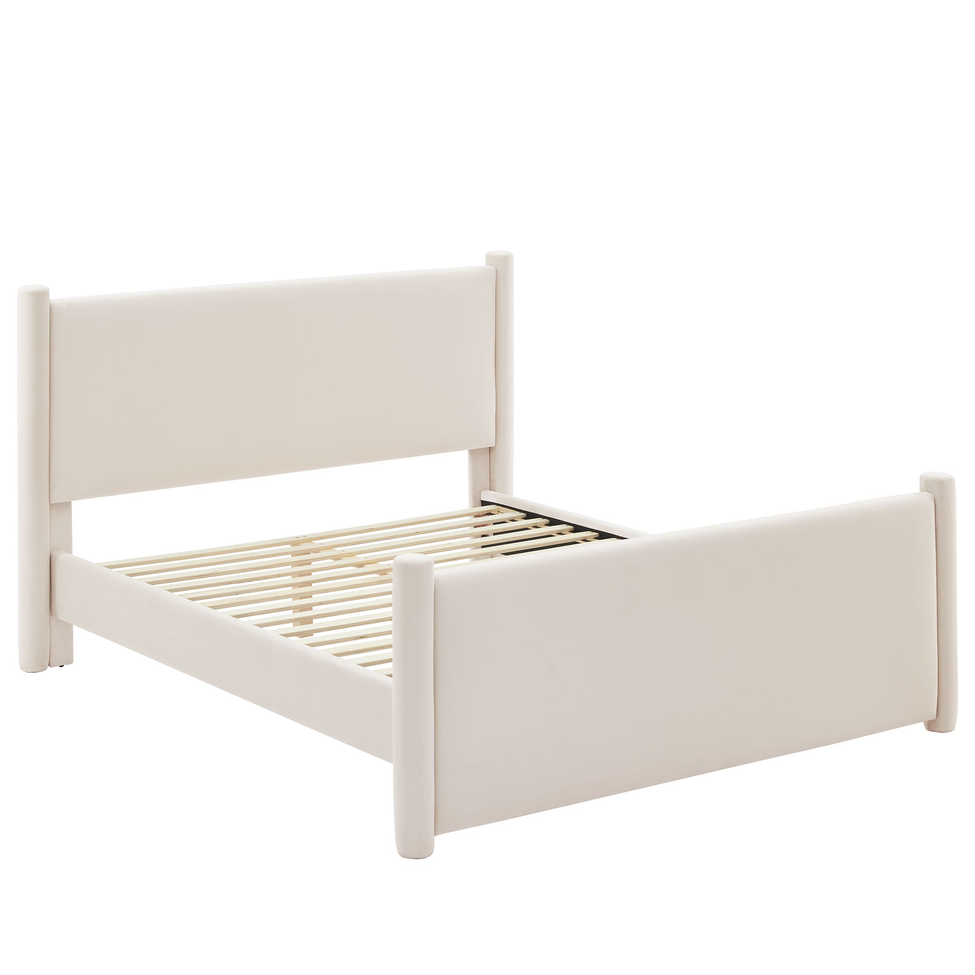 Rael Performance Velvet King Platform Bed, Alabaster