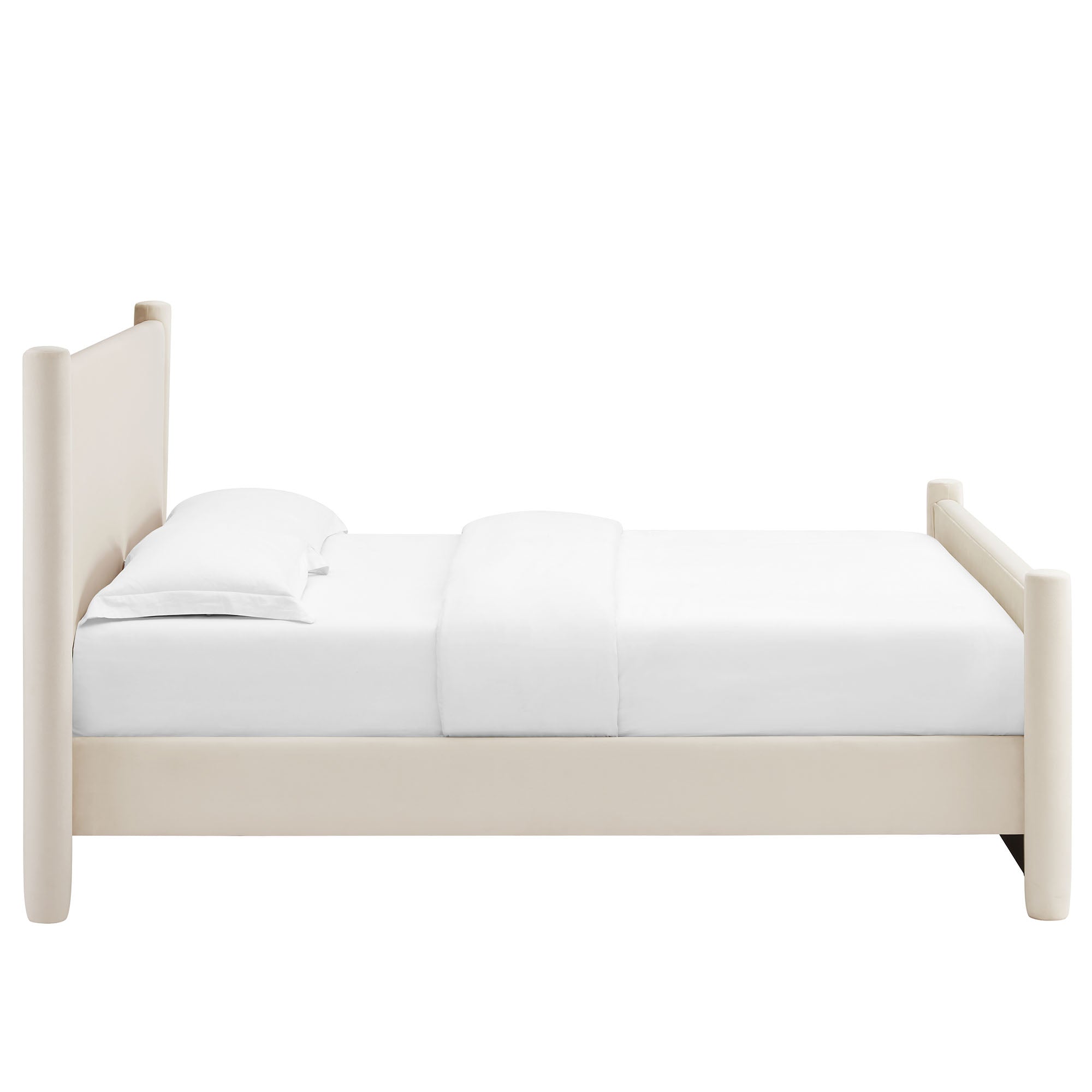 Rael Performance Velvet King Platform Bed, Alabaster