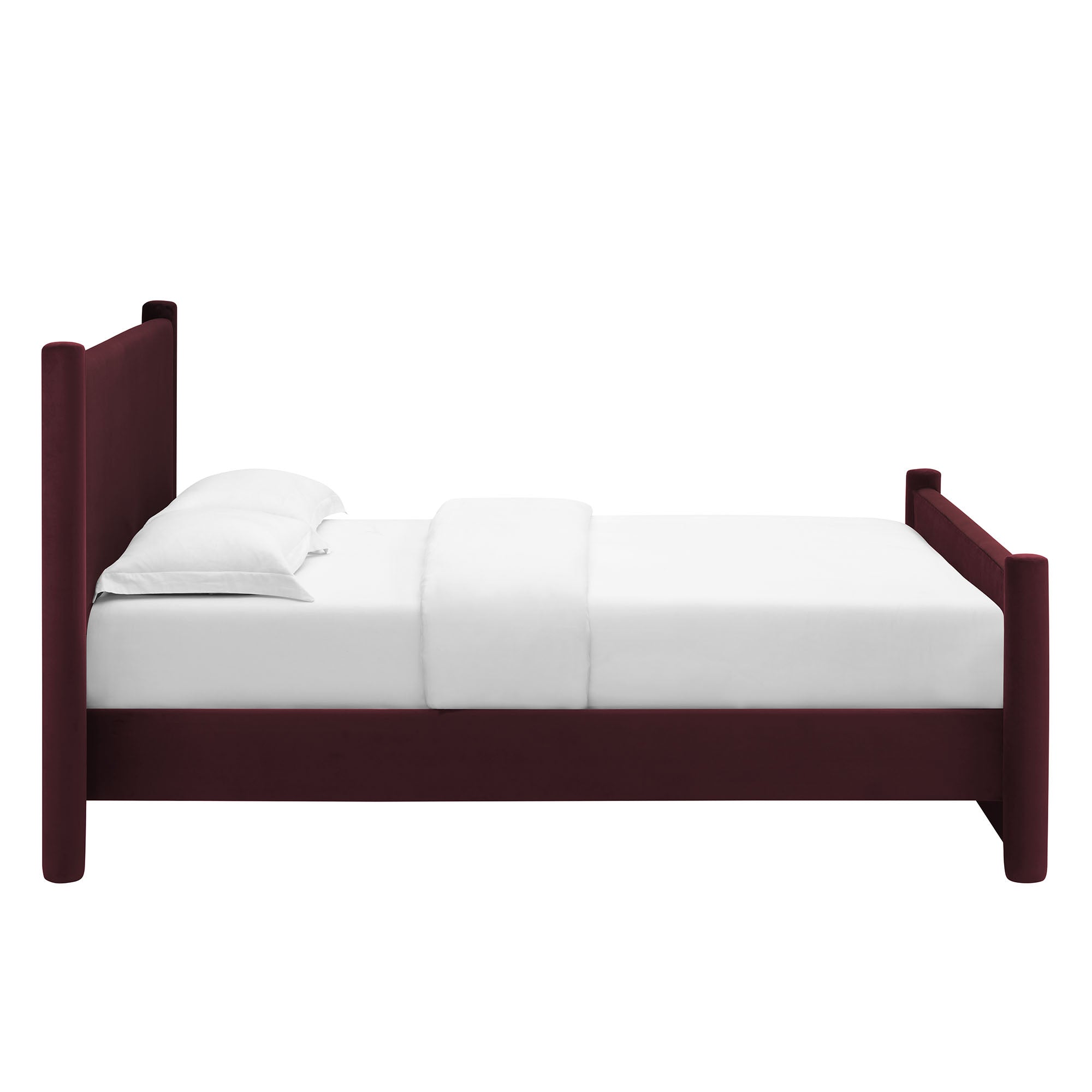 Rael Performance Velvet King Platform Bed, Mulberry