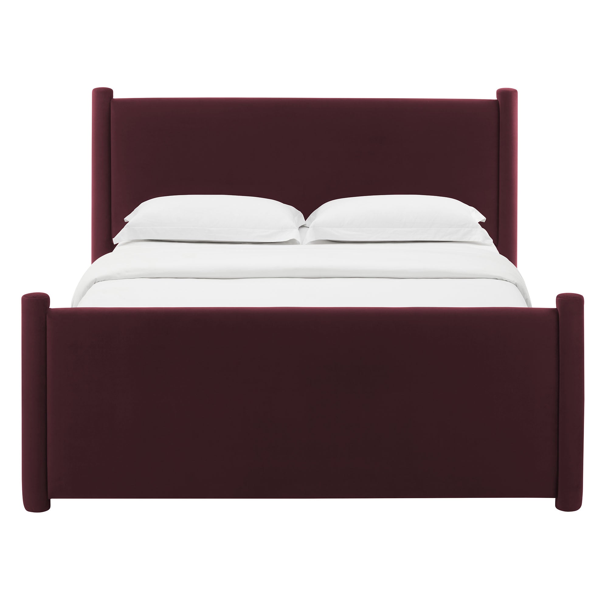 Rael Performance Velvet King Platform Bed, Mulberry