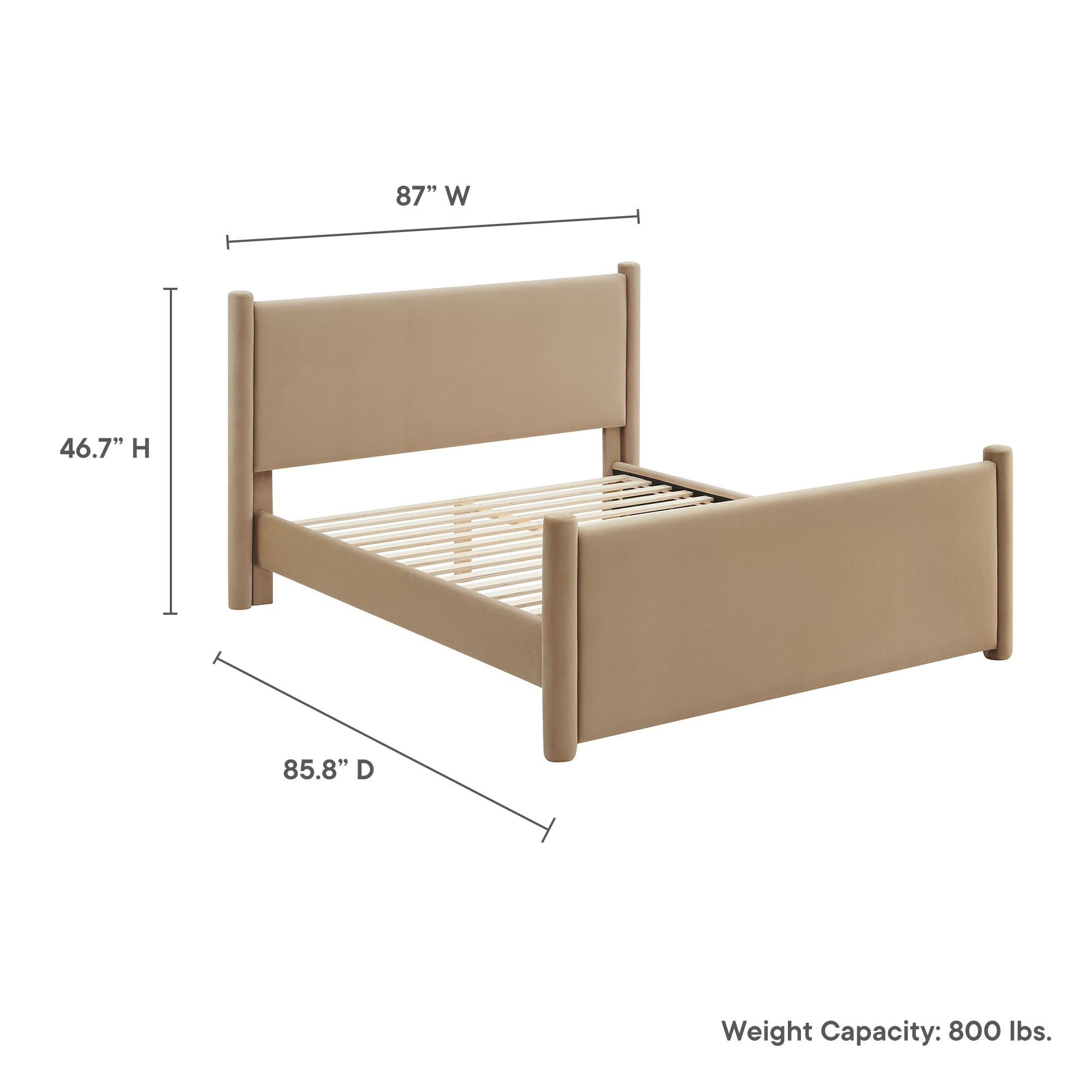 Rael Performance Velvet King Platform Bed, Taupe