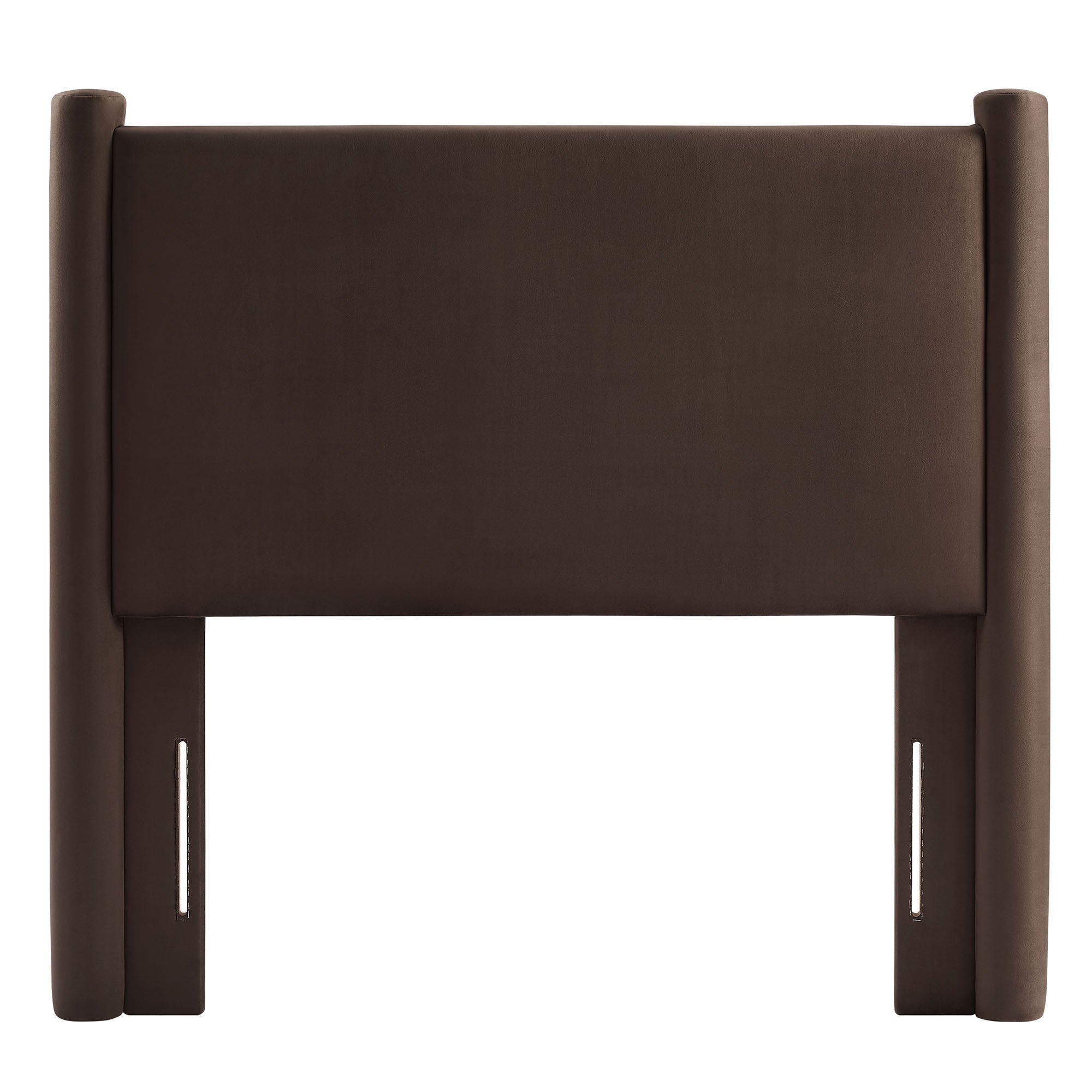 Rael Performance Velvet Twin Headboard, Chocolate Brown