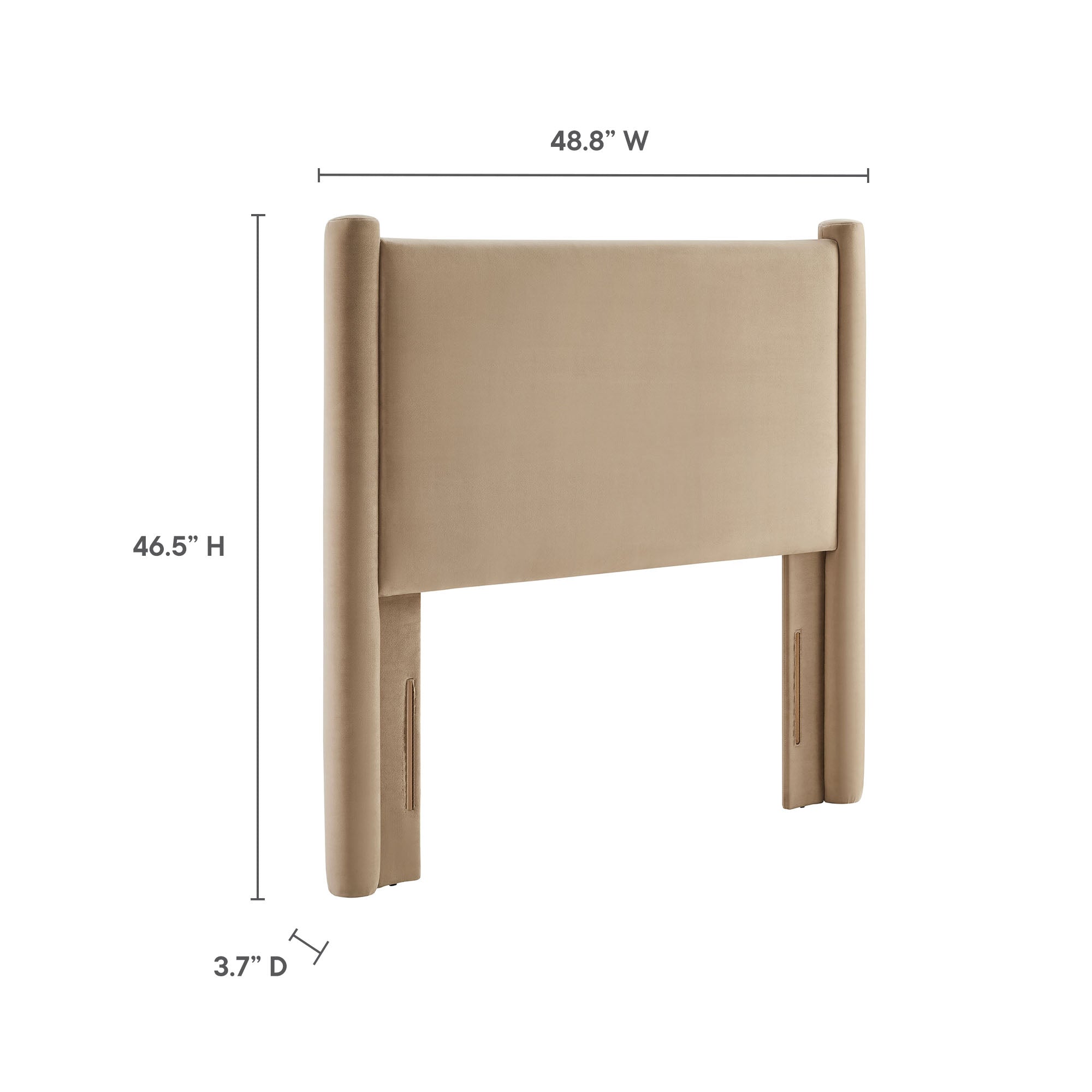 Rael Performance Velvet Twin Headboard, Taupe