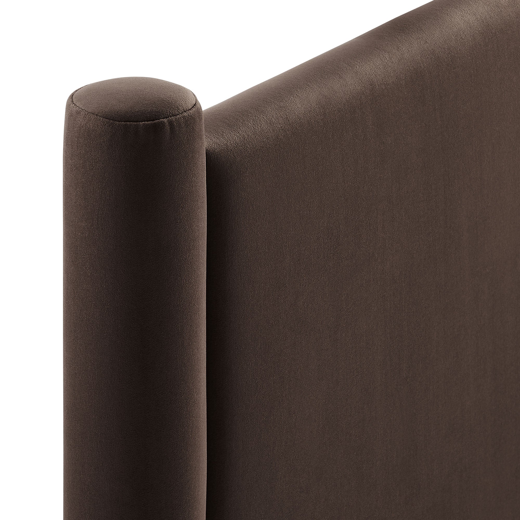 Rael Performance Velvet Full Headboard, Chocolate Brown