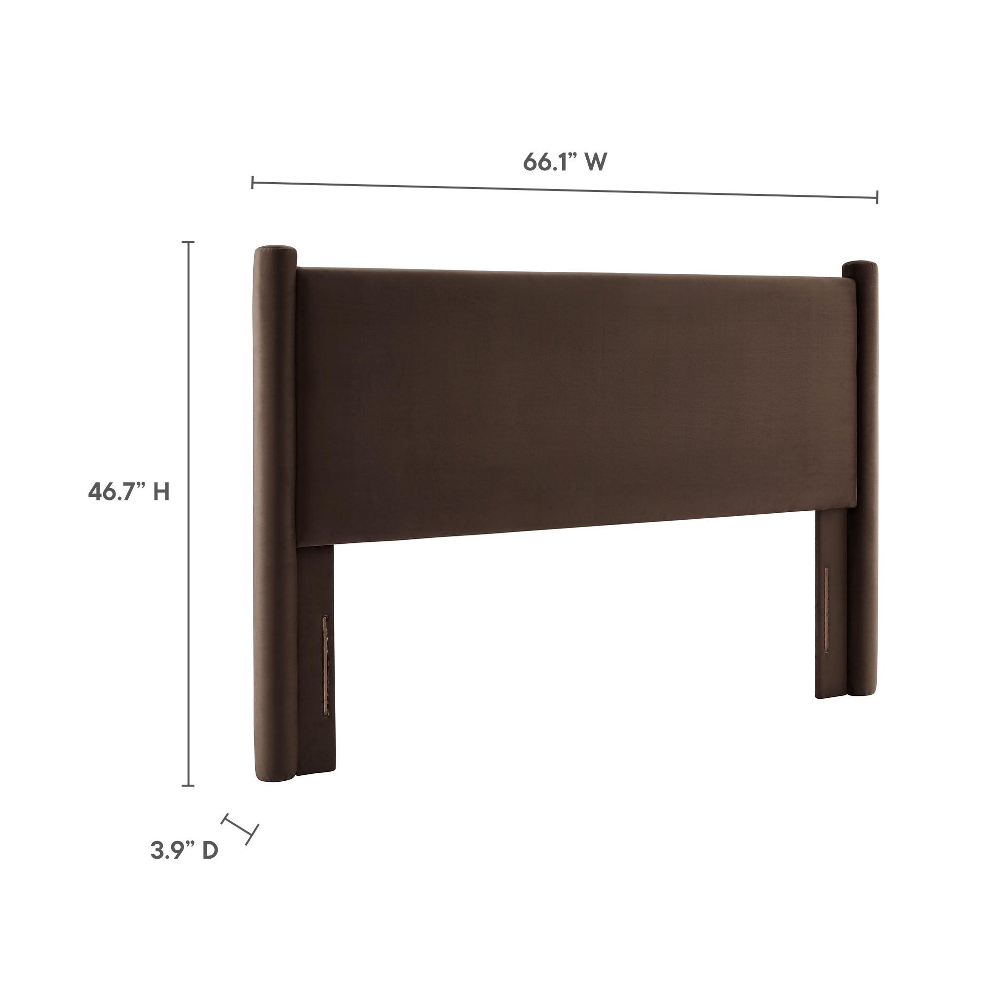 Rael Performance Velvet Full Headboard, Chocolate Brown