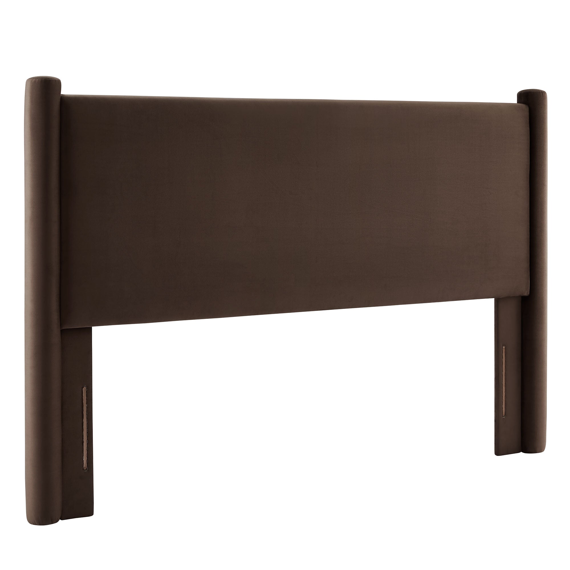 Rael Performance Velvet Queen Headboard, Chocolate Brown