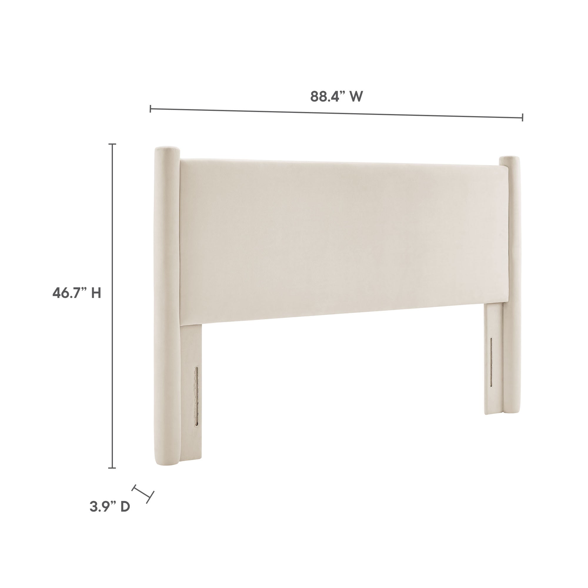 Rael Performance Velvet King Headboard, Alabaster