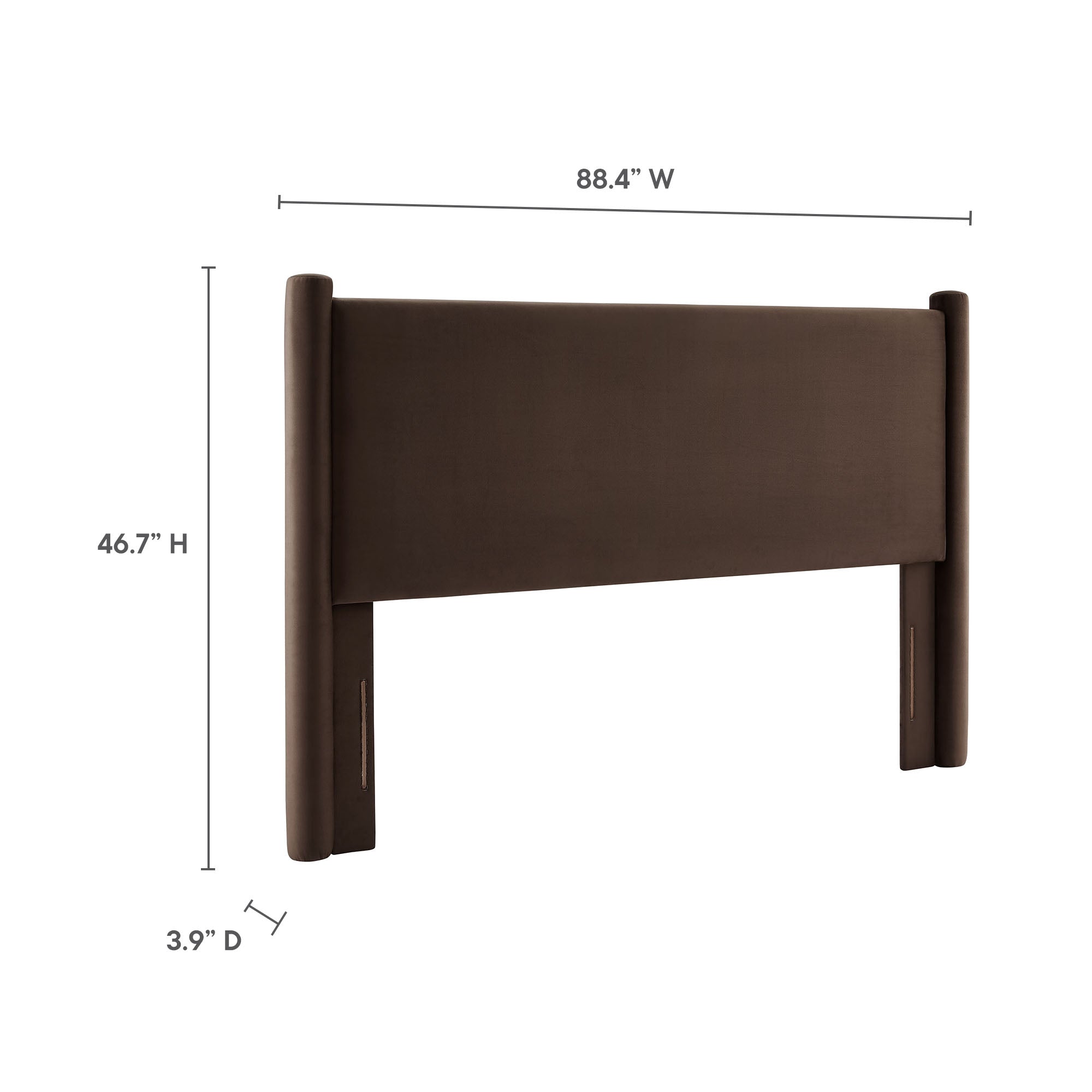 Rael Performance Velvet King Headboard, Chocolate Brown
