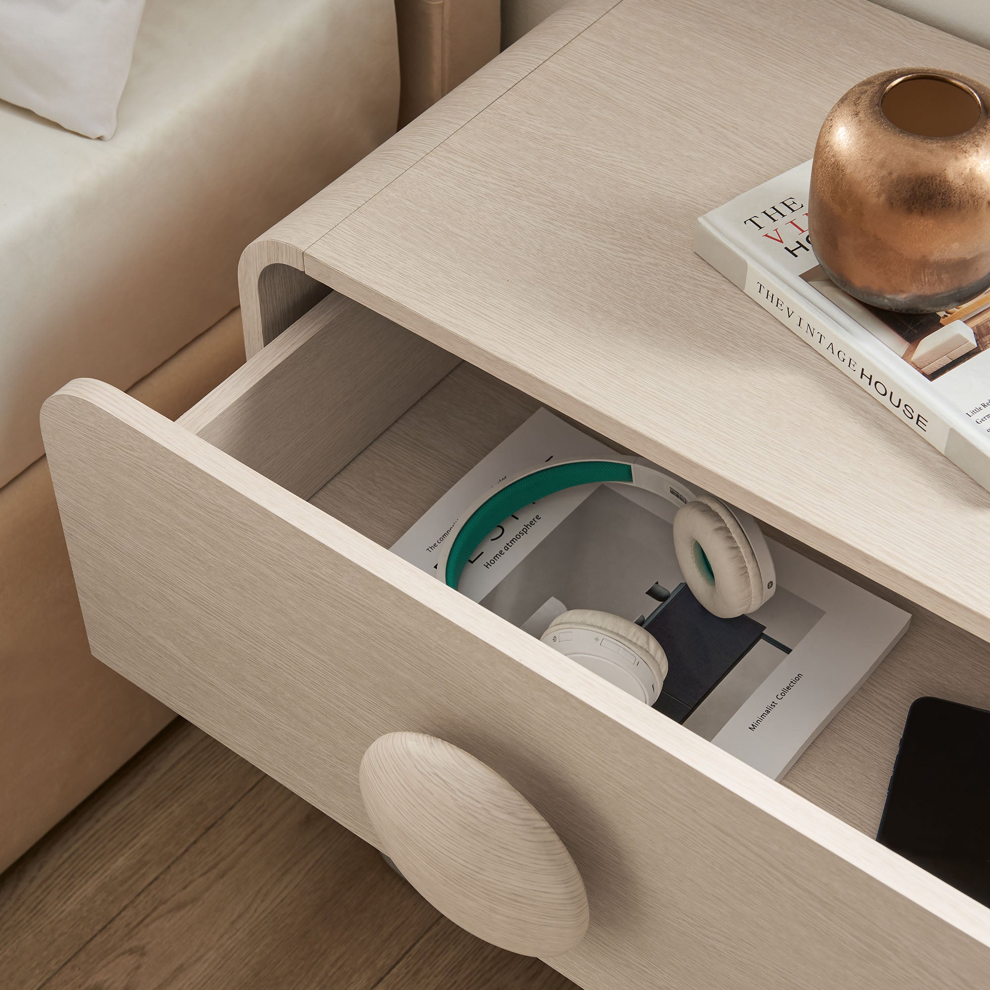 Sonnet 2-Drawer Nightstand, Ash