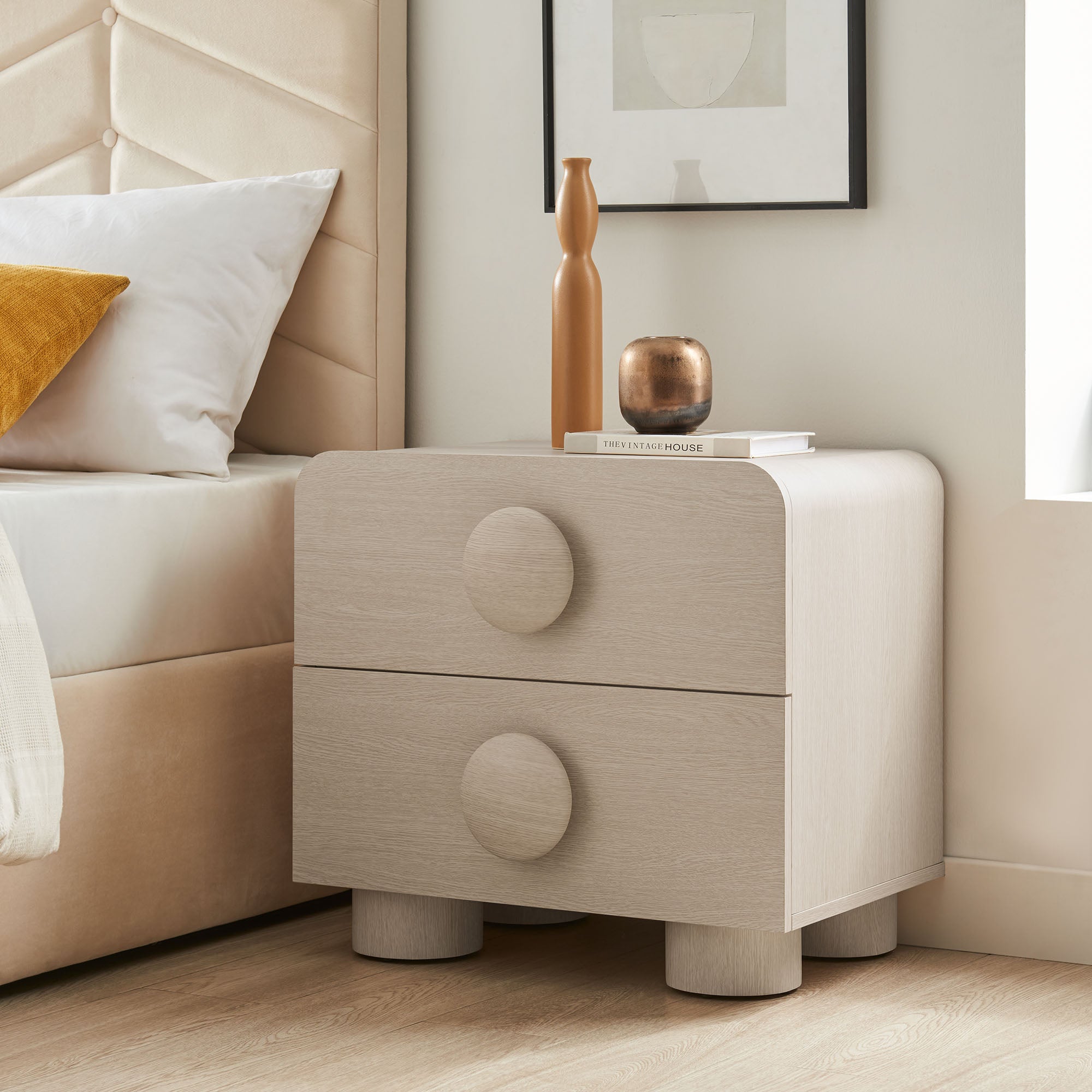 Sonnet 2-Drawer Nightstand, Ash