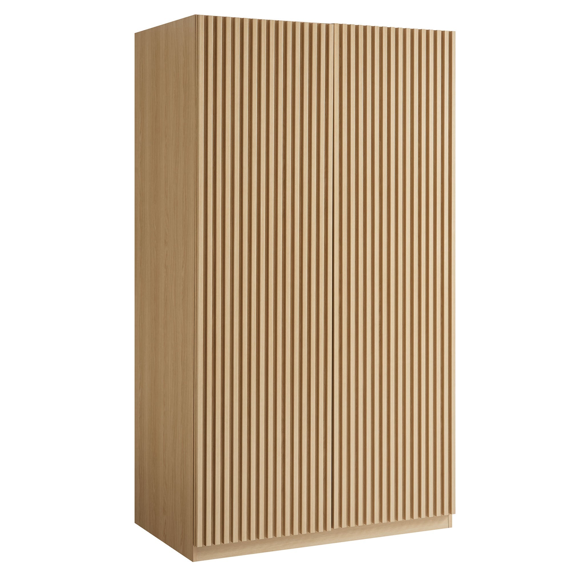 Render 2-Door Wardrobe Closet, Oak
