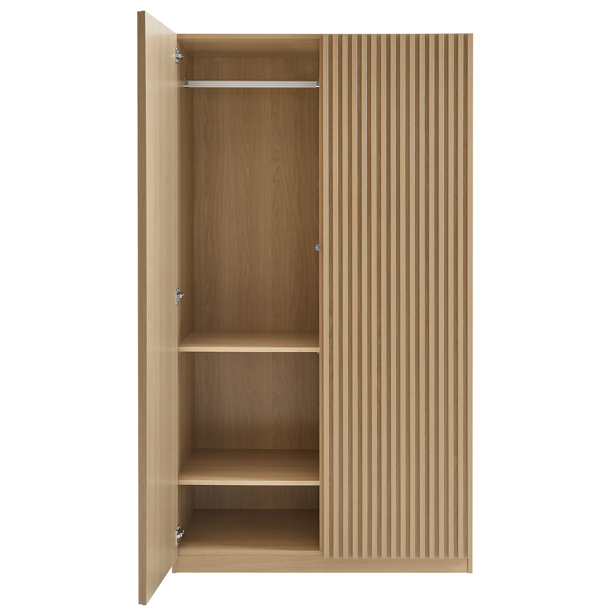 Render 2-Door Wardrobe Closet, Oak