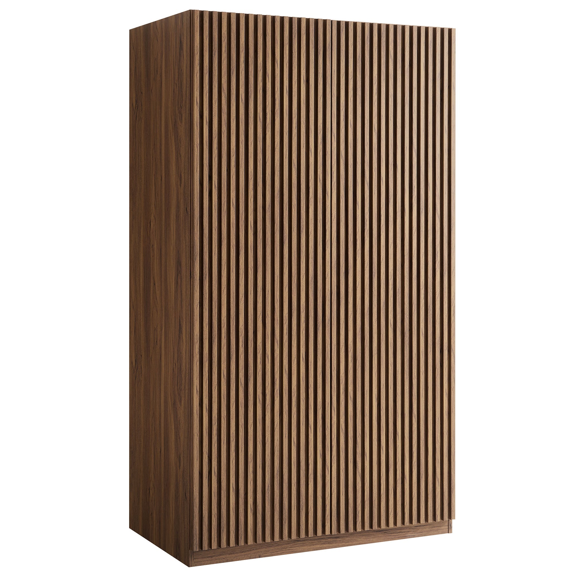 Render 2-Door Wardrobe Closet, Walnut