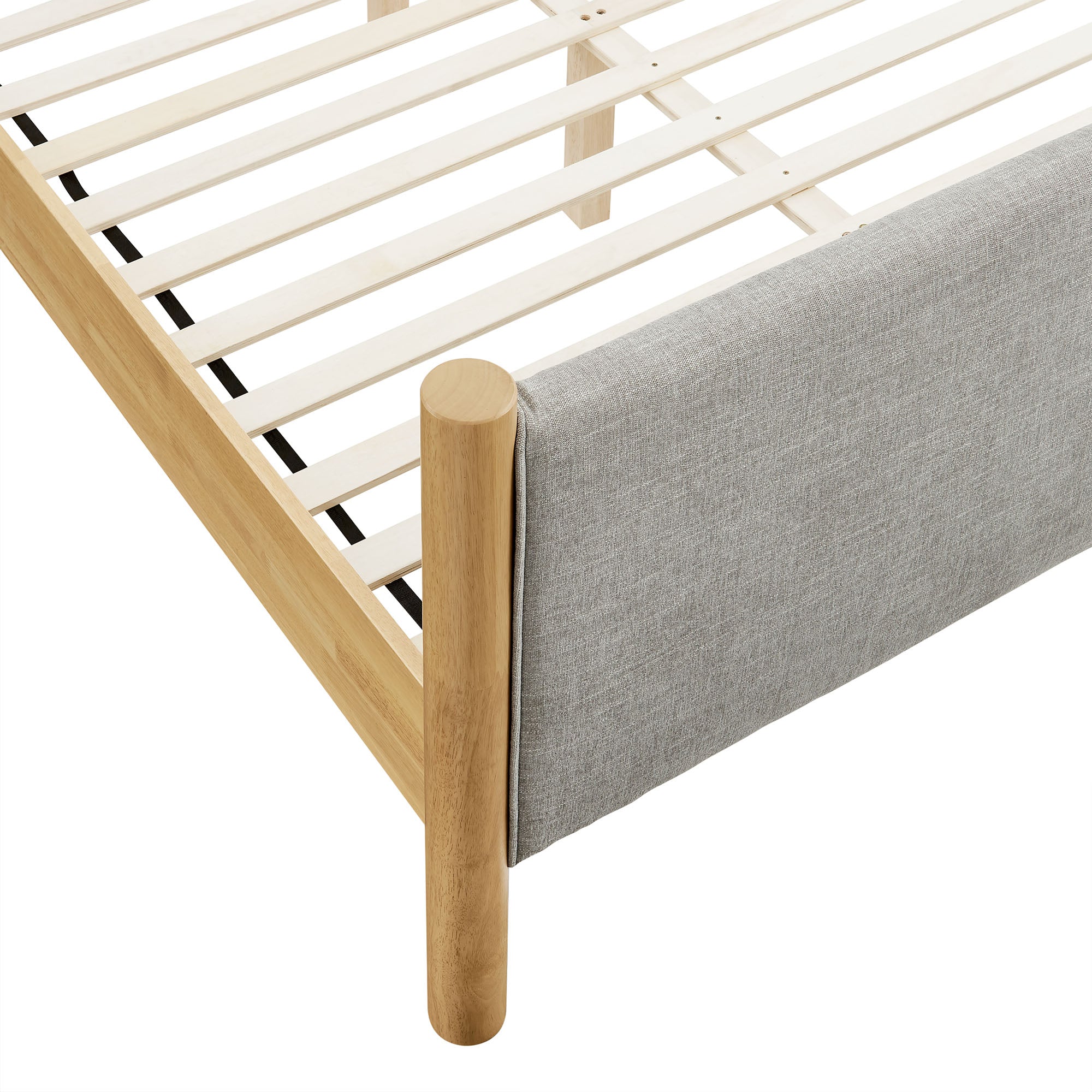Maven Full Size Fabric Upholstered Platform Bed, Wheat Oak