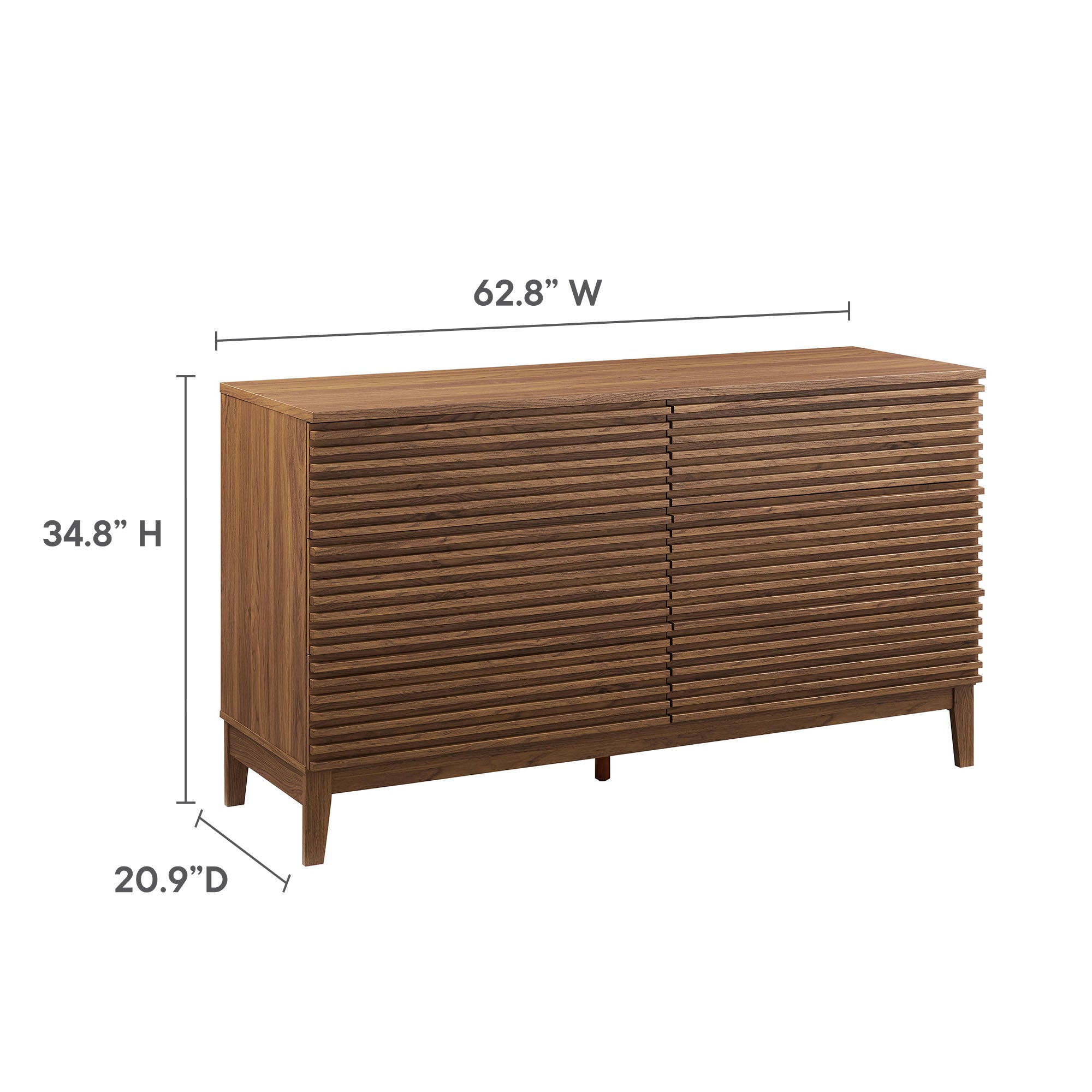 Render 63" 6-Drawer Dresser, Walnut