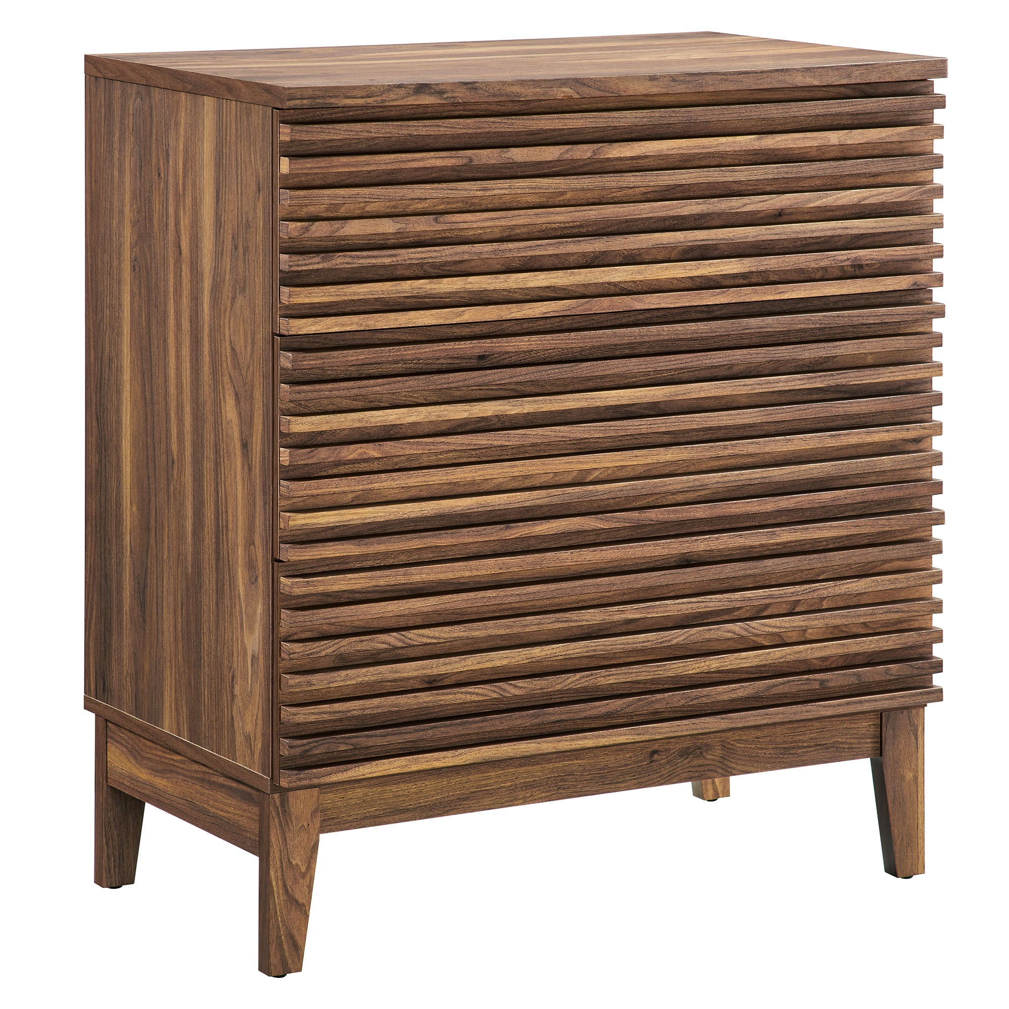 Render Large 3-Drawer Nightstand, Walnut