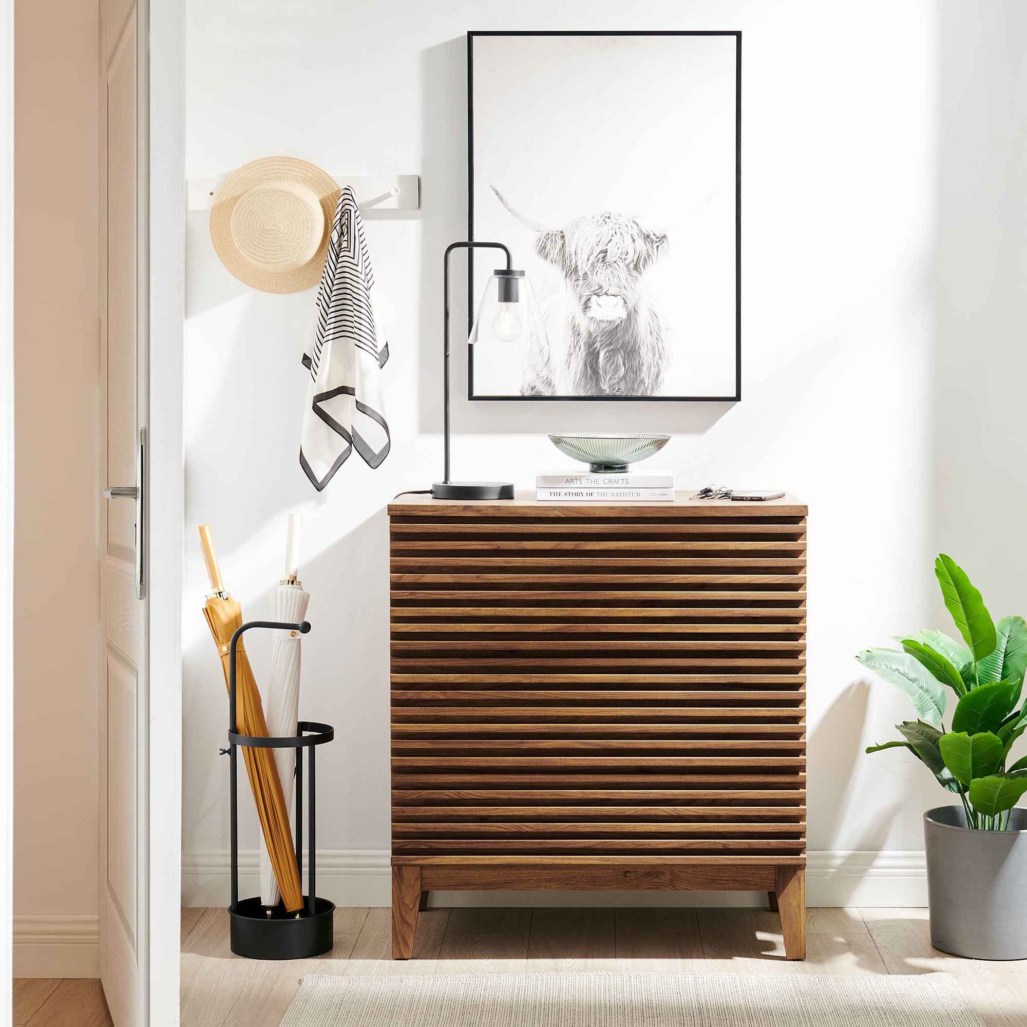 Render Large 3-Drawer Nightstand, Walnut