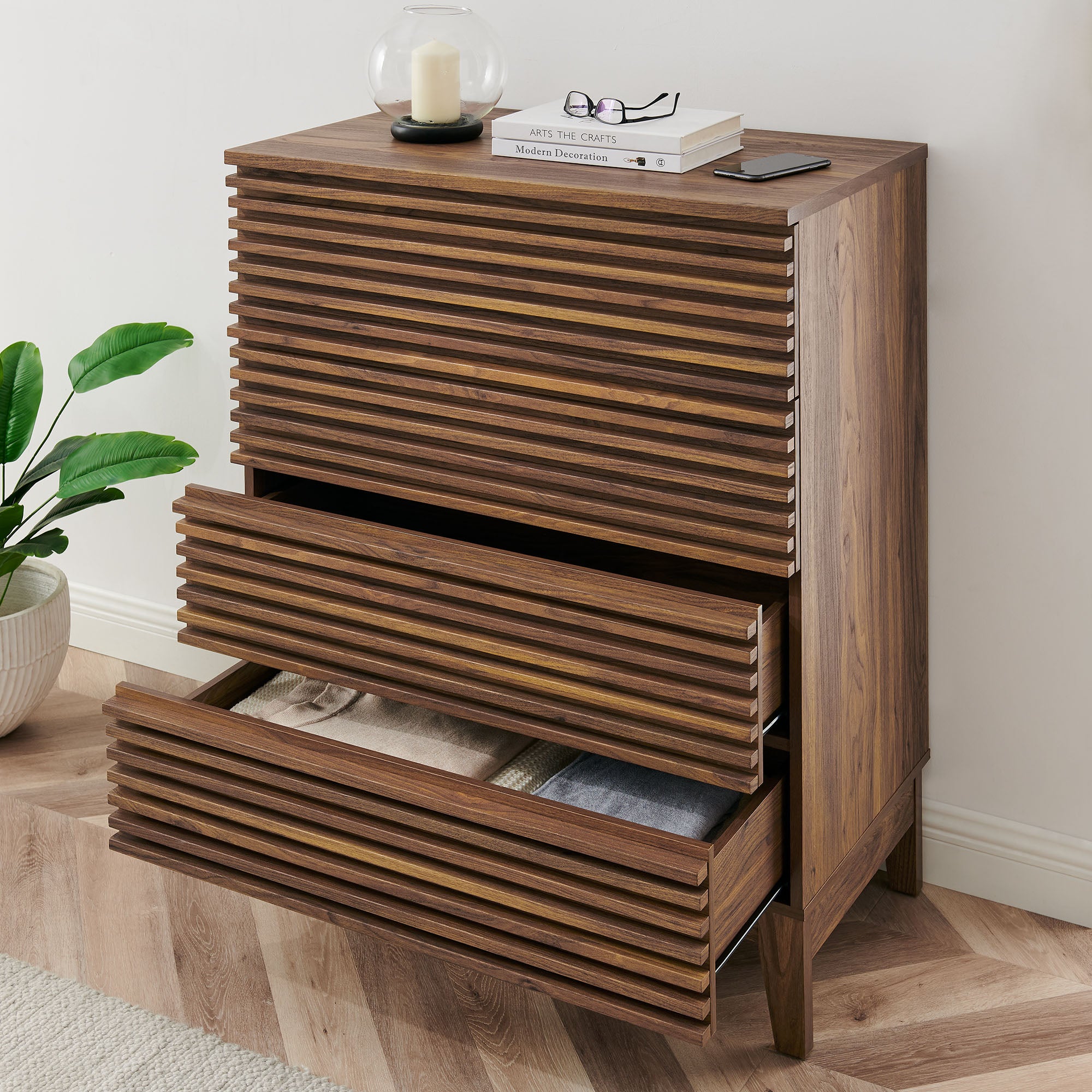 Render 4-Drawer Chest, Walnut