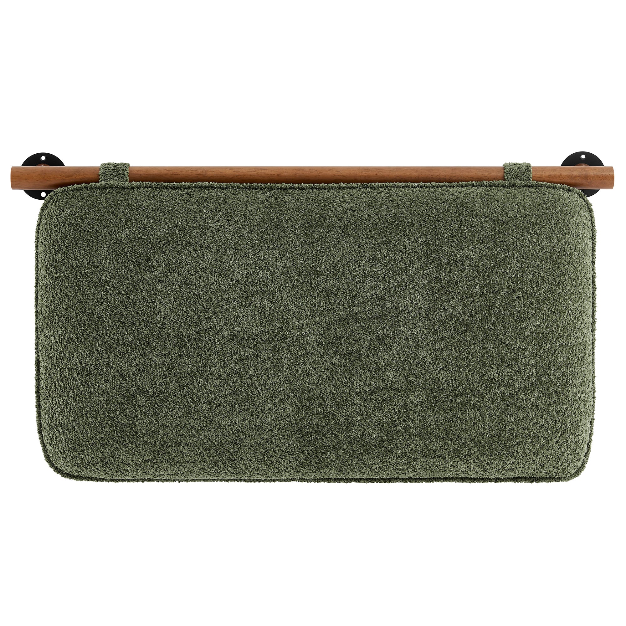 Anela Wall-Mounted Chenille Upholstered Twin Headboard, Sage Walnut