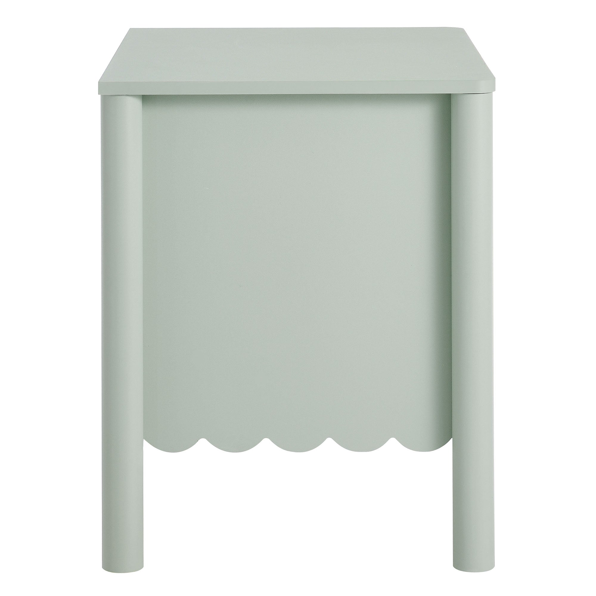 Emmeline Scalloped 2-Drawer Nightstand, Sage