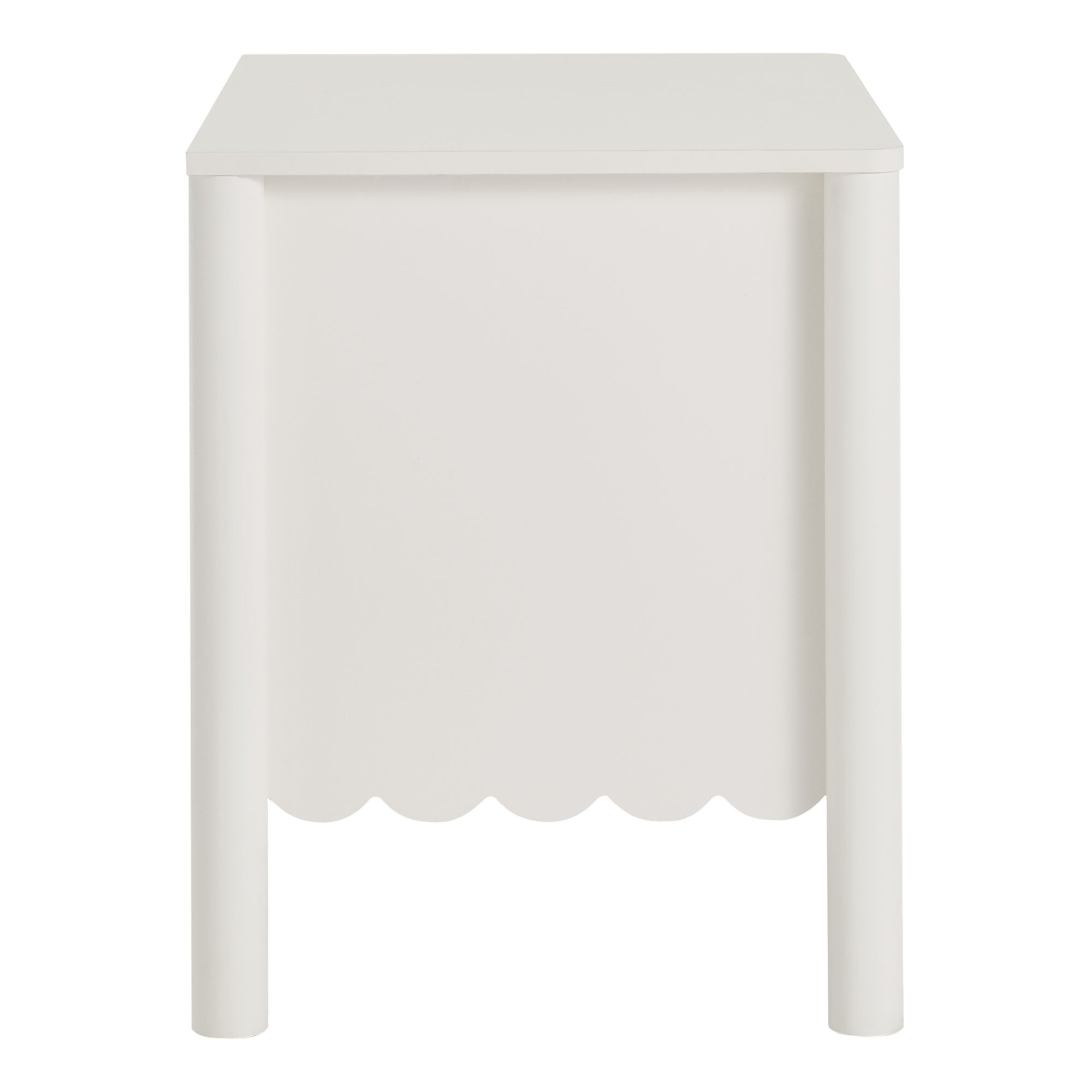 Emmeline Scalloped 2-Drawer Nightstand, White