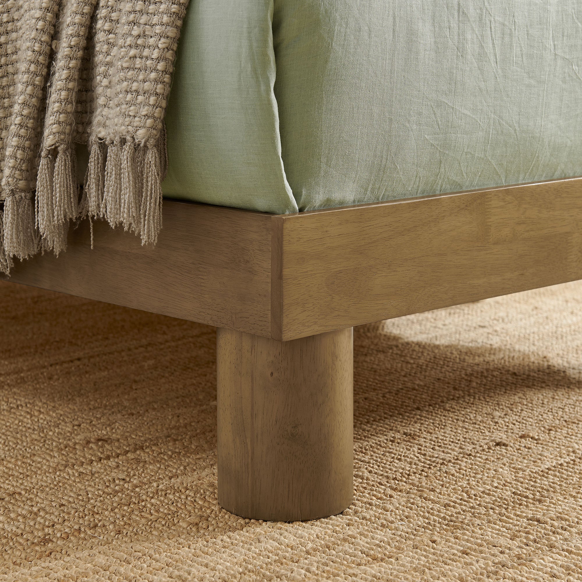Runa Wood Twin Platform Bed, French Oak