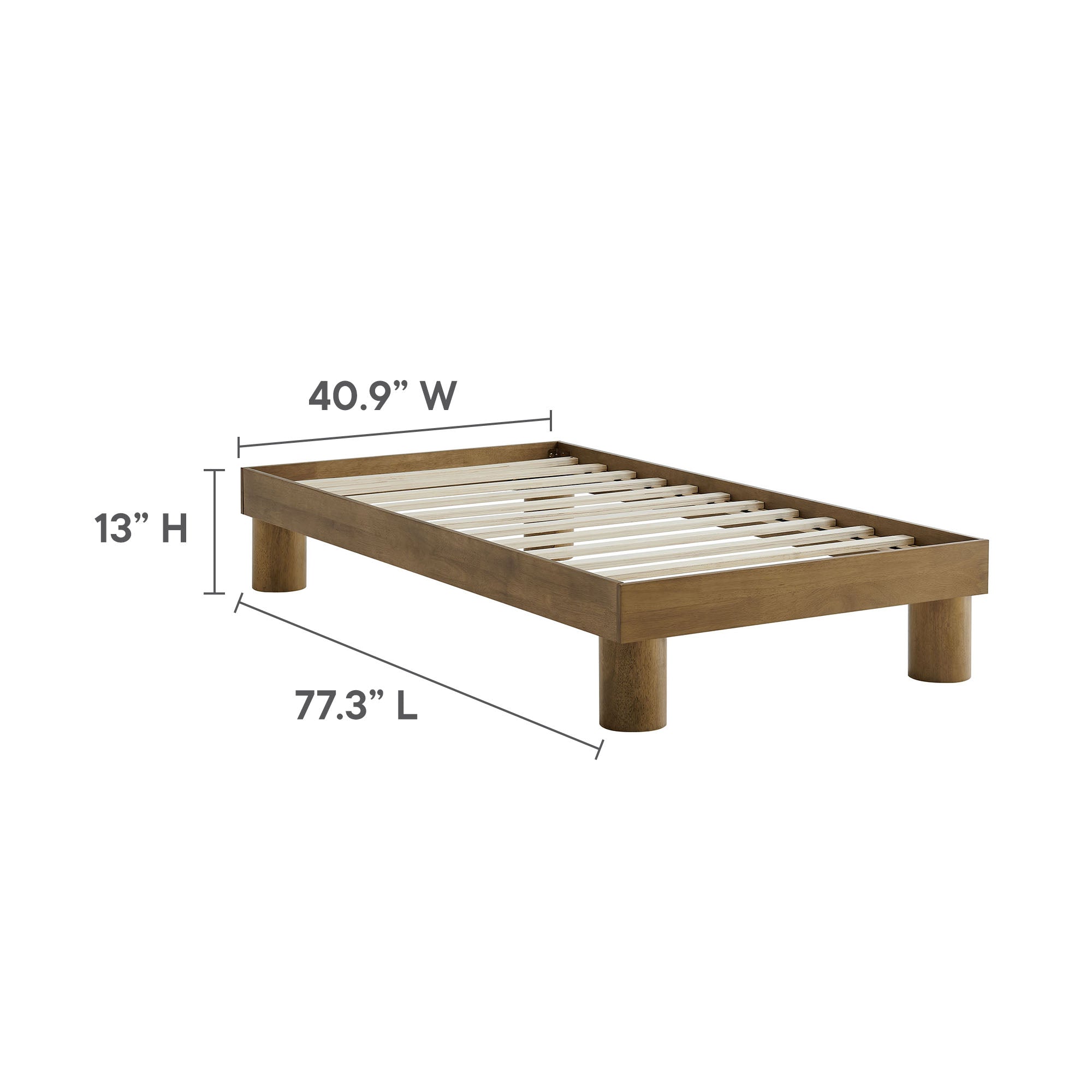 Runa Wood Twin Platform Bed, French Oak