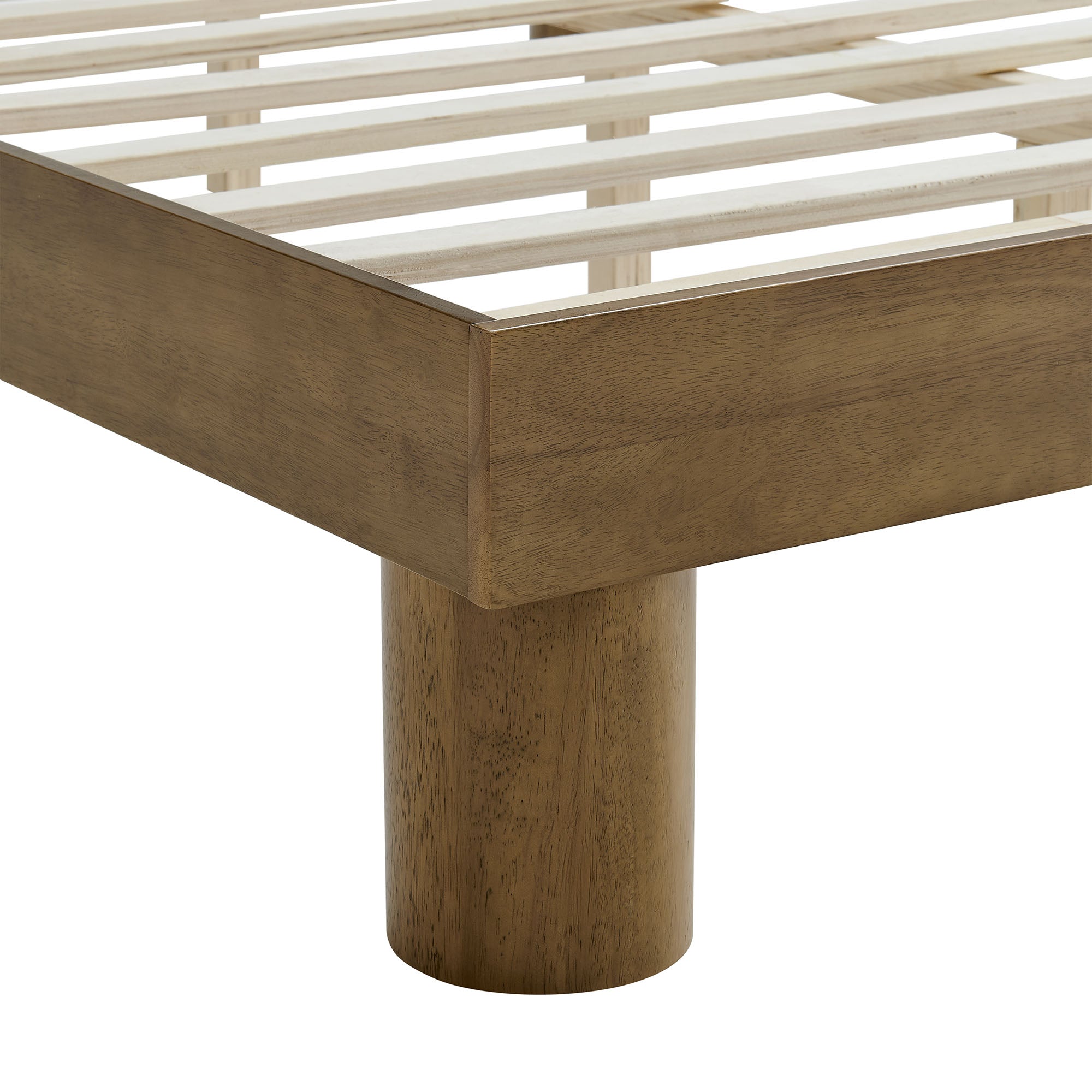 Runa Wood Queen Platform Bed, French Oak