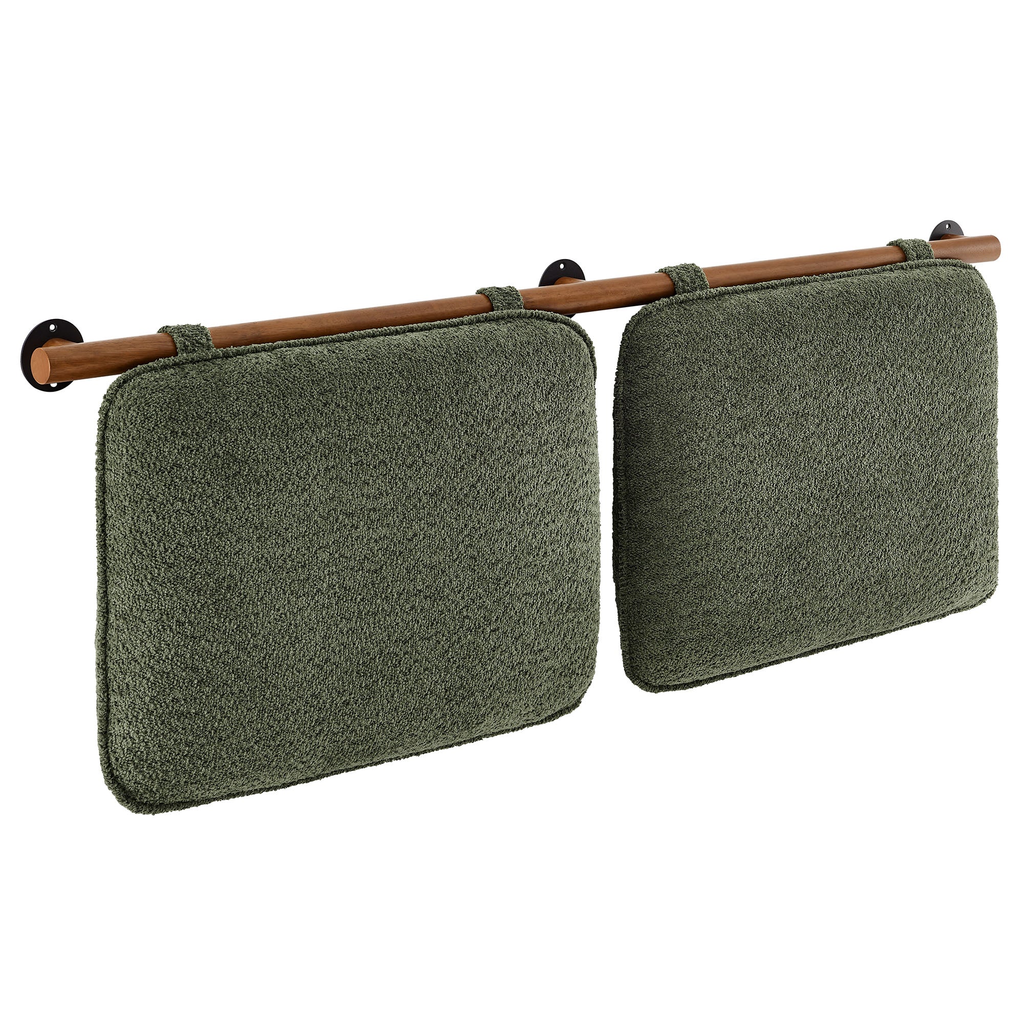Anela Wall-Mounted Chenille Upholstered Full Headboard, Sage Walnut