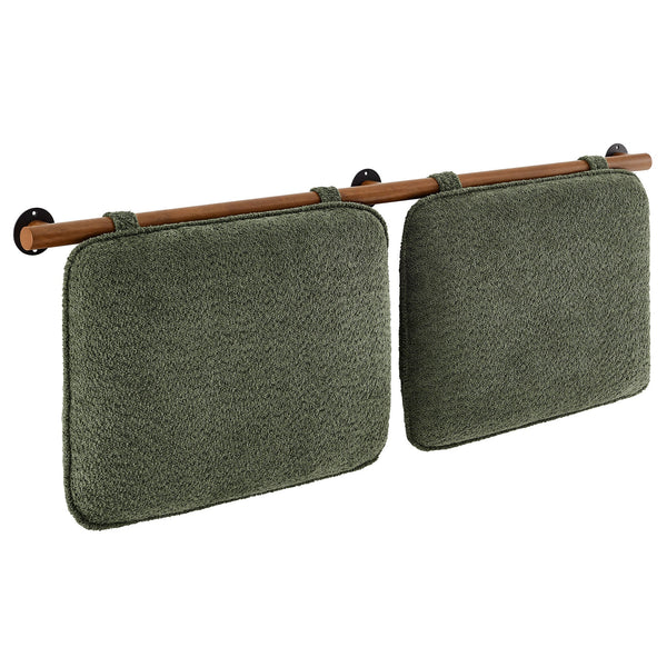 Anela Wall-Mounted Chenille Upholstered Full Headboard, Sage Walnut