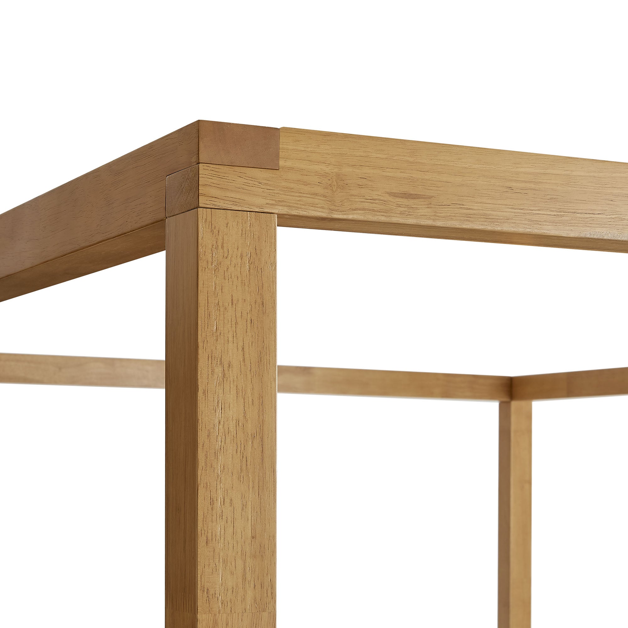 Alva King Wood Canopy Platform Bed, Oak