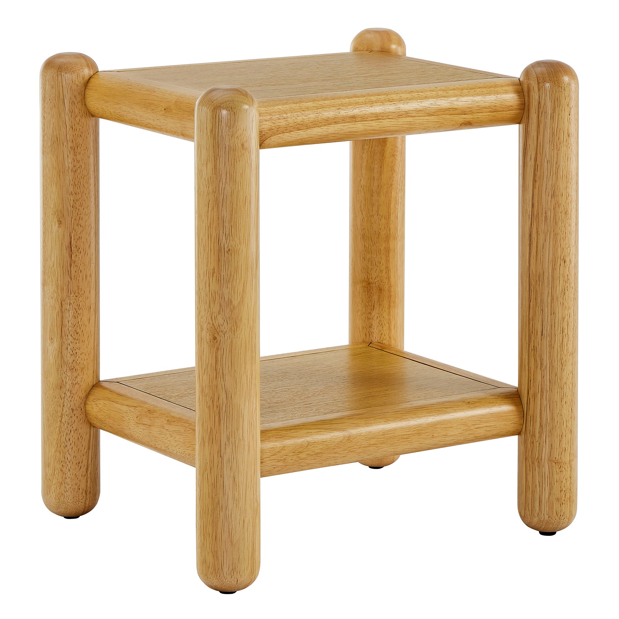Arcus Rectangular 2-Tier Side Table, Oak