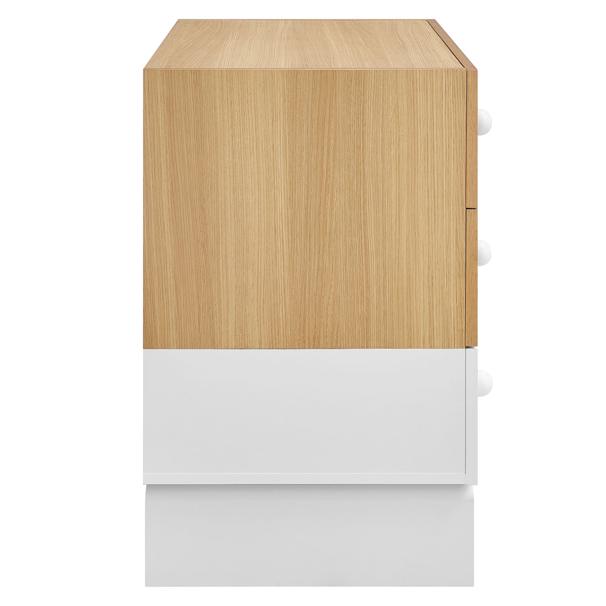 Nolia 3-Drawer Color Block Dresser, Oak White