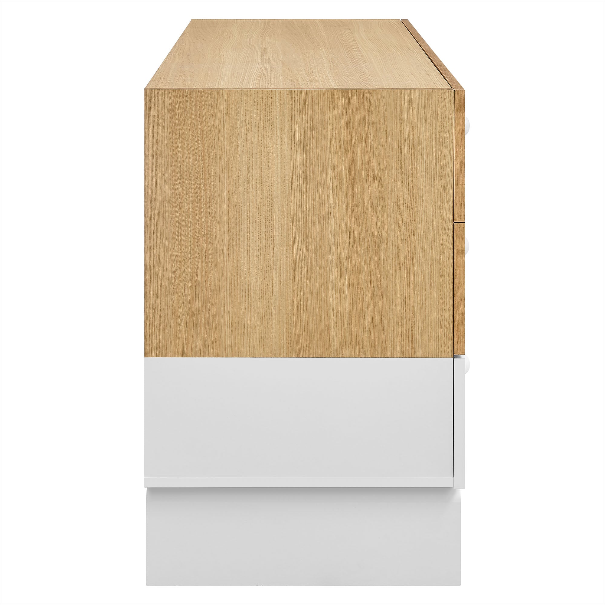 Nolia 6-Drawer Color Block Dresser, Oak White