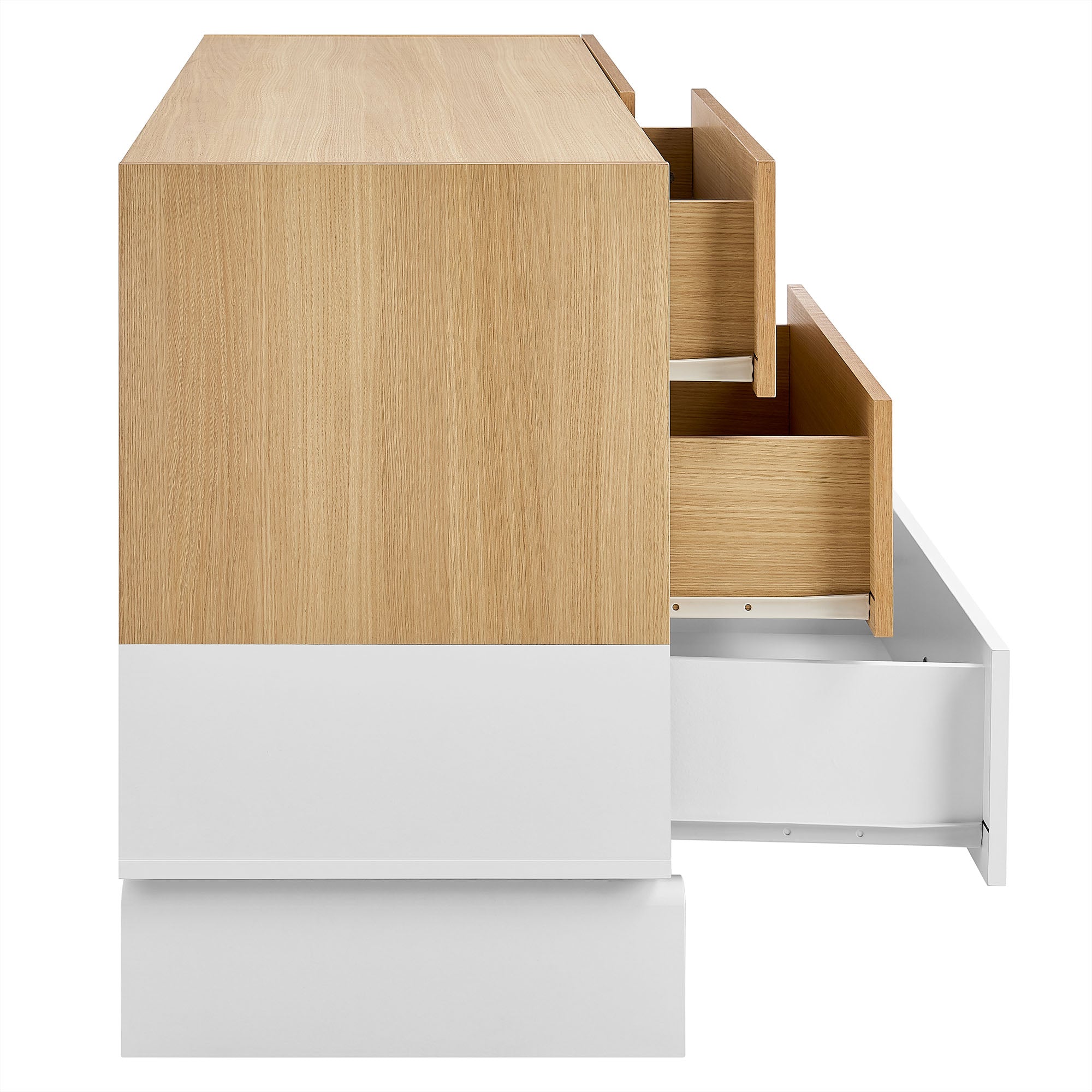 Nolia 6-Drawer Color Block Dresser, Oak White