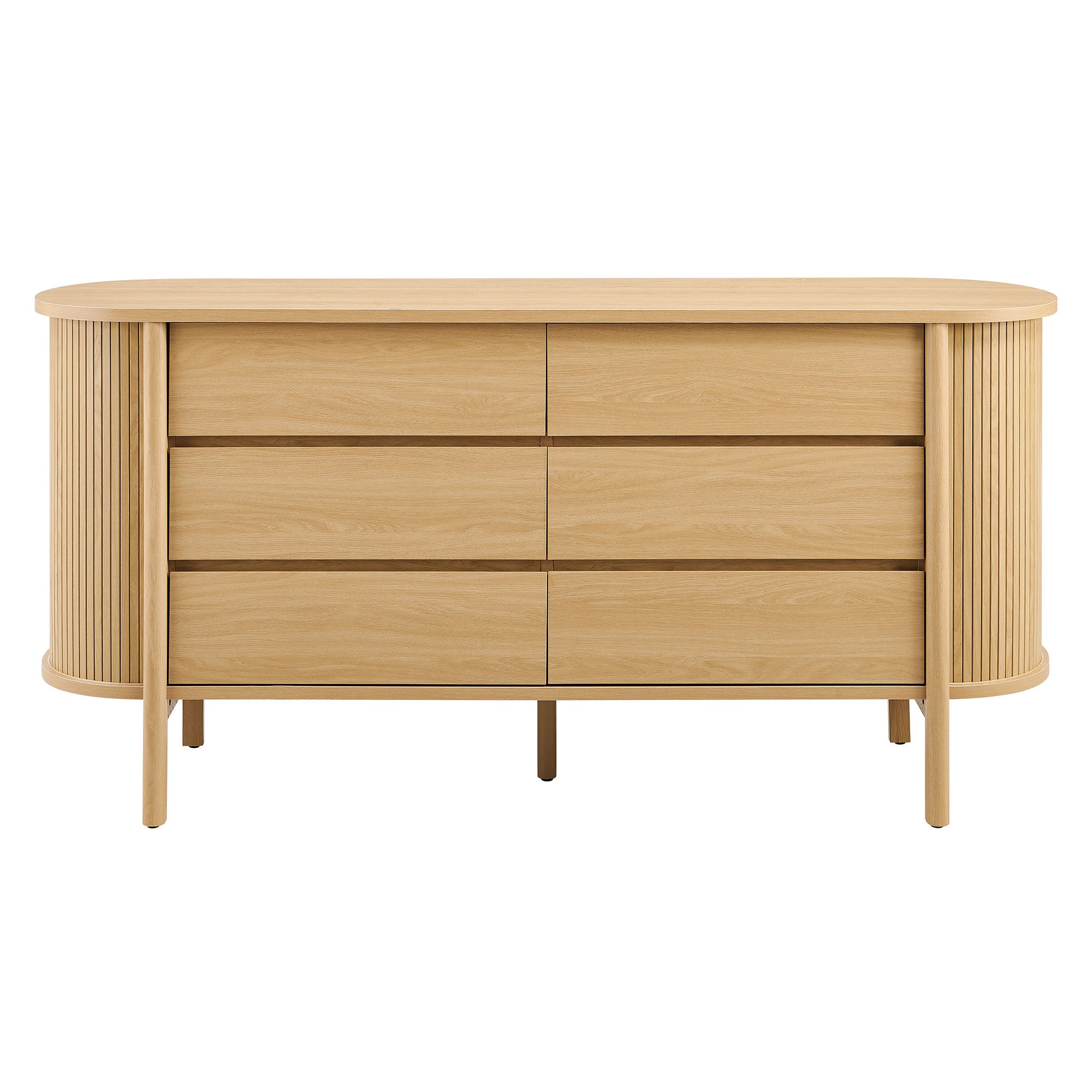 Cadence 6-Drawer Curved Dresser, Oak