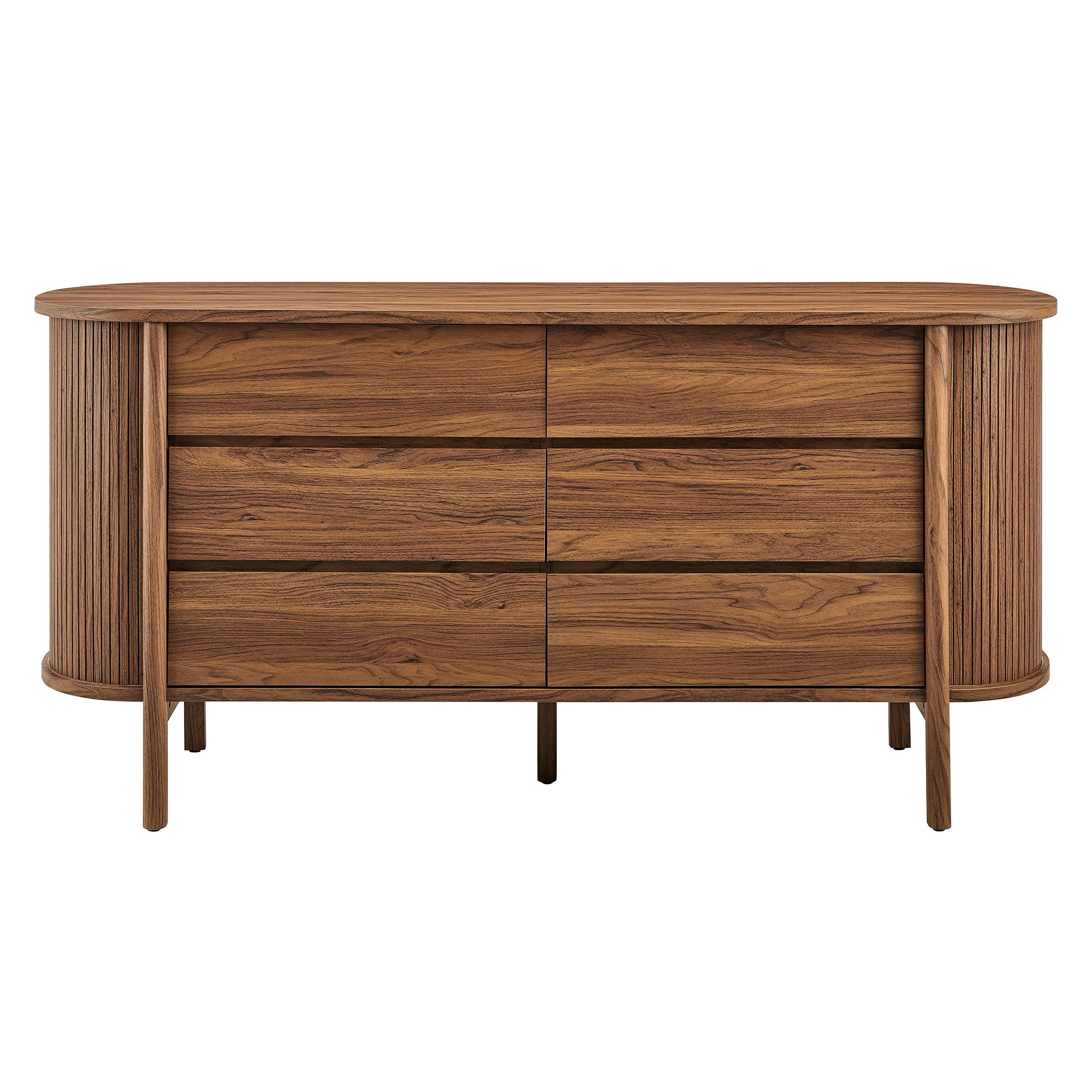 Cadence 6-Drawer Curved Dresser, Walnut